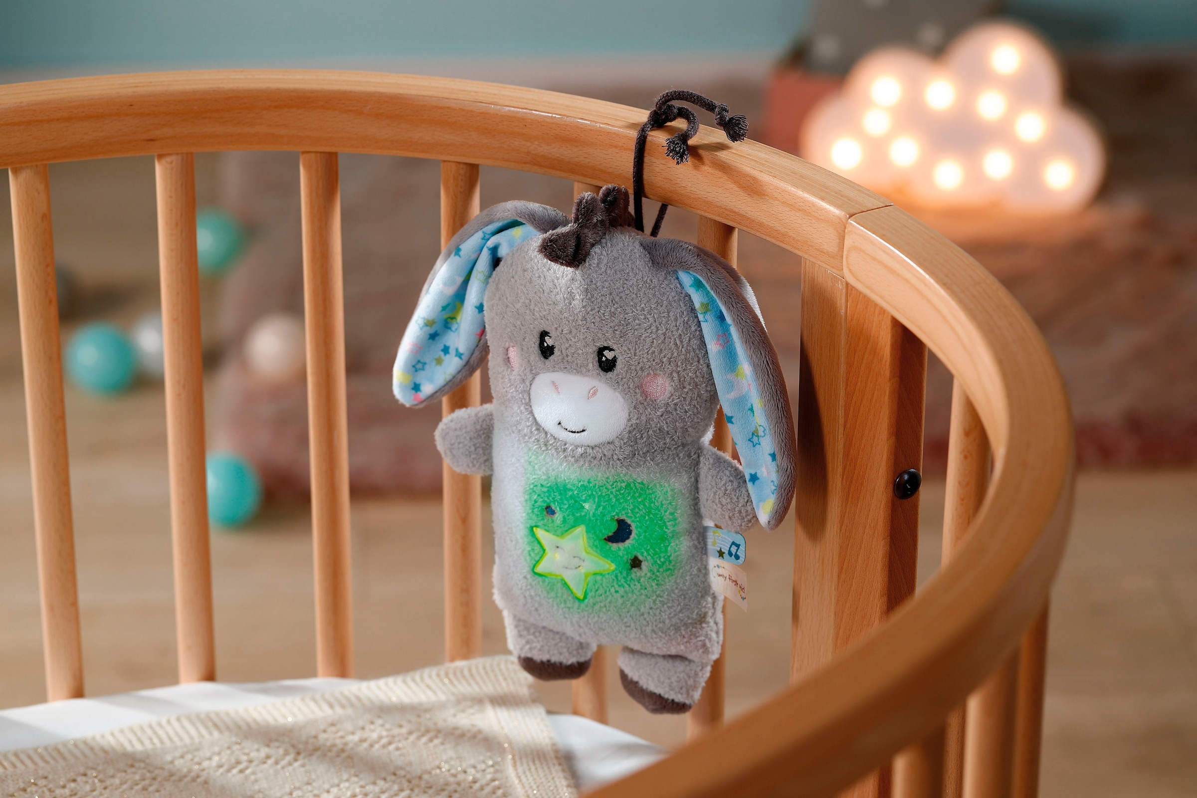 Nici Kuscheltier »My First NICI, Esel Littledoo 25 cm«, Baby Einschlafhilfe; mit Licht und Sound