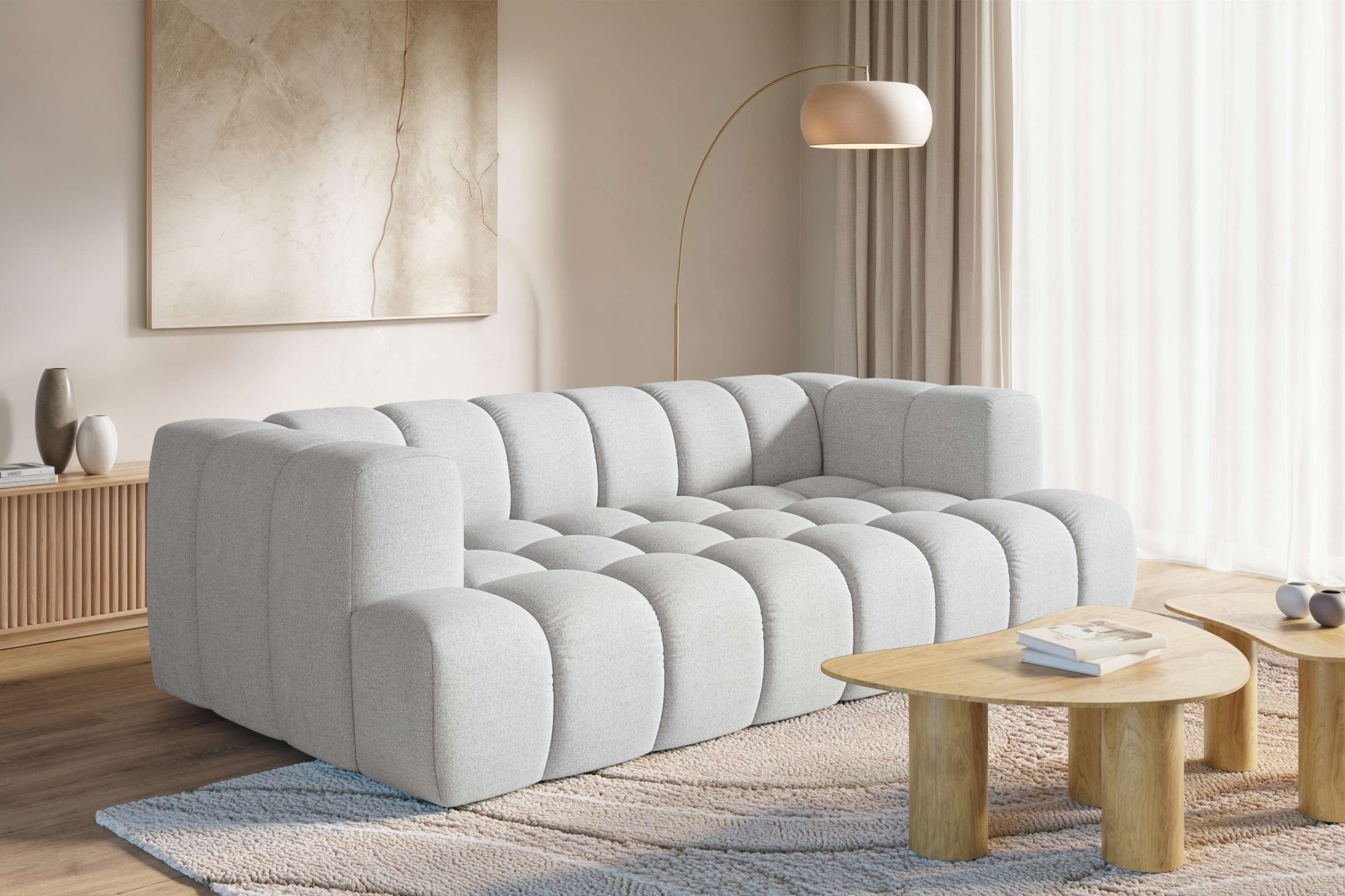 homsy by Ana Johnson Big-Sofa ""XL" BOUBELLE Design-Sofa extra tief, Bubble-Optik, Breite 246 cm" 4-Sitzer mit Wellenunterfederung, XL Sitztiefe 100 cm