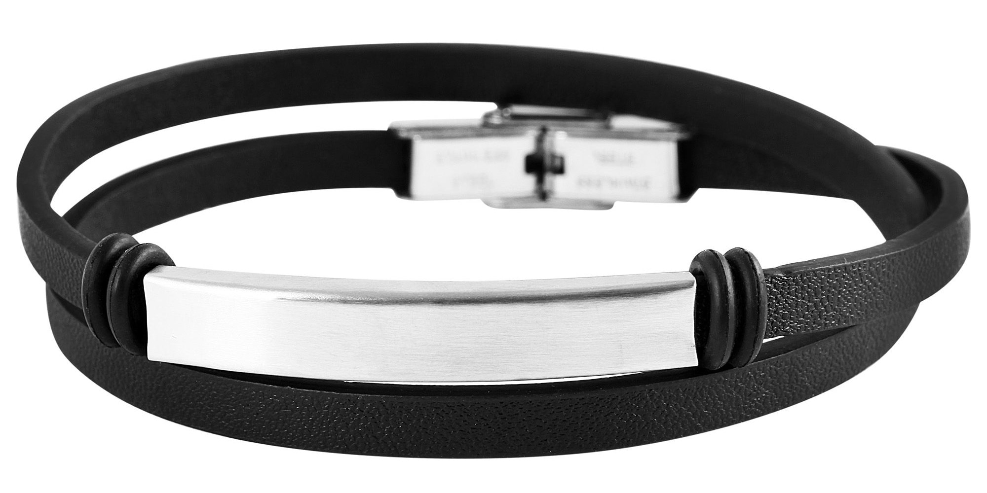 ADELIA ́S Damen Wickelarmband "Unisex Armband – Wickelarmband aus Leder 42 cm", 42cm, Lederschwarz, Leder, Armbänder, Ideal zum Verschenken – schlicht