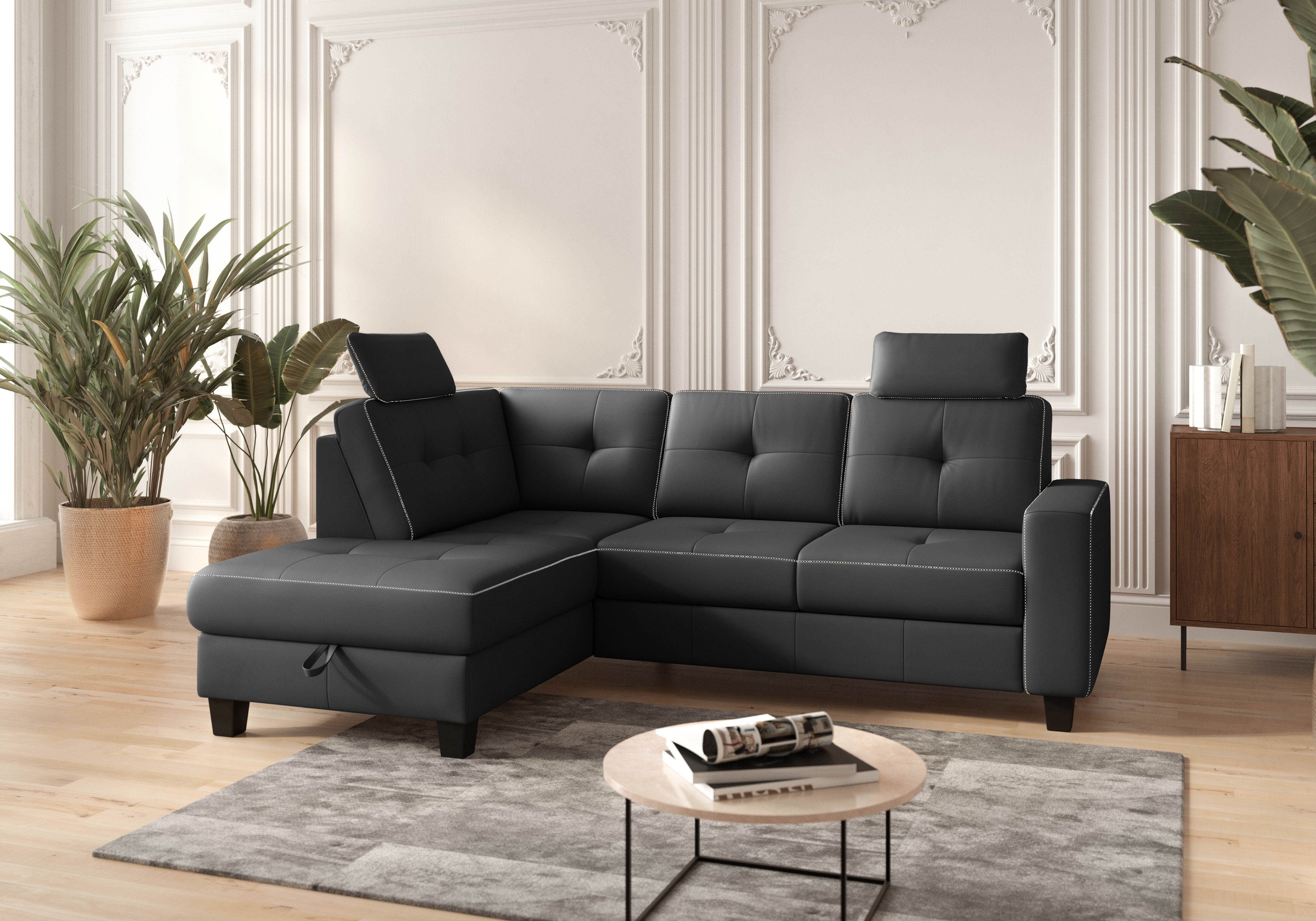 Places of Style Ecksofa "Varese", wahlweise mit Bettfunktion und Bettkasten günstig online kaufen