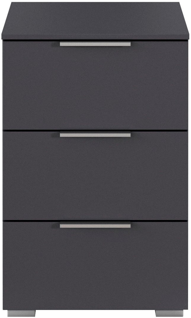 OTTO home Nachtkommode »Nachttisch Nachtkonsole AGORDO in Dekor- oder Hochglanzfront« in zwei Griff-Farben, Breite 40 cm,  mit 3 geräumigen Schubladen für viel Stauraum MADE IN GERMANY