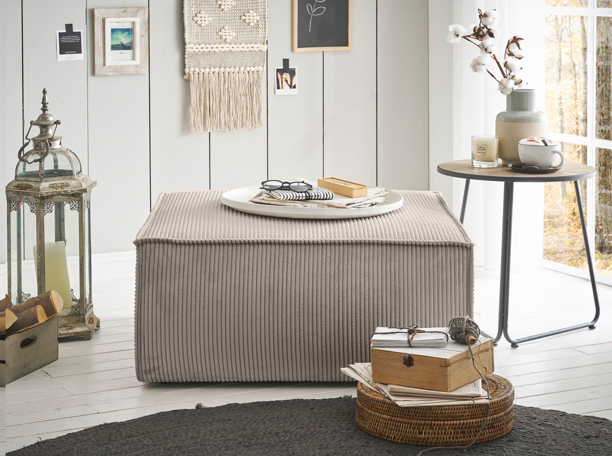 Home affaire Hocker »SHERWOOD« Hocker quadratisch, ideale Ergänzung zum Loveseat SHERWOOD