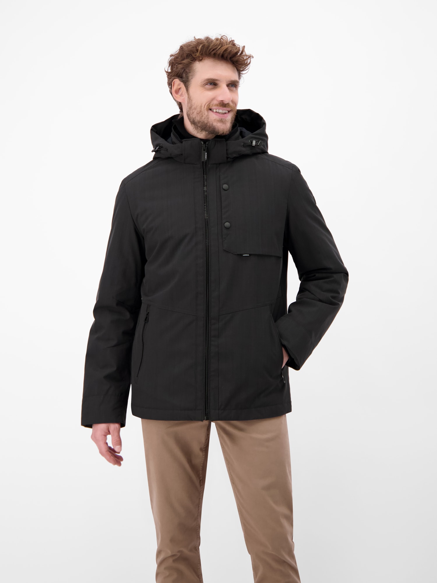 LERROS Outdoorjacke "Herren Blouson in Stukturoptik" mit Kapuze