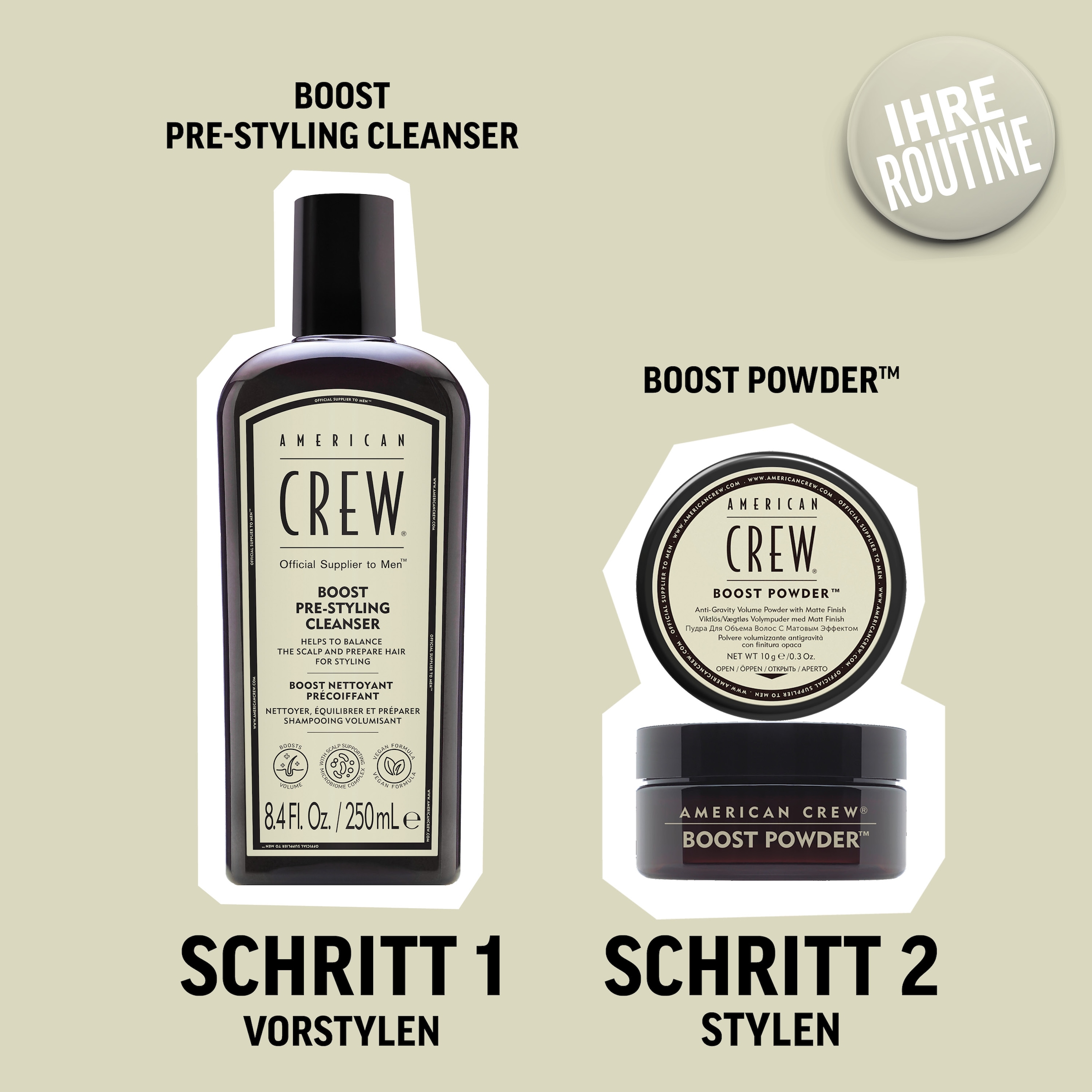 American Crew Haarshampoo »Boost Pre-Styling Cleanser Shampoo 250ml«, (1 tlg.), Vegan, ohne Silikone & Sulfate.