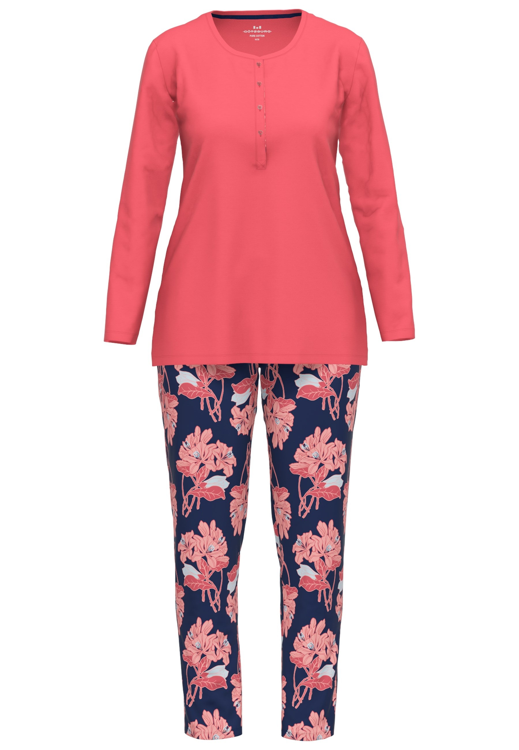 GÖTZBURG Pyjama "Herbstblume", (2 tlg.), Knopfleiste, Langarm, Rundhalsauss günstig online kaufen