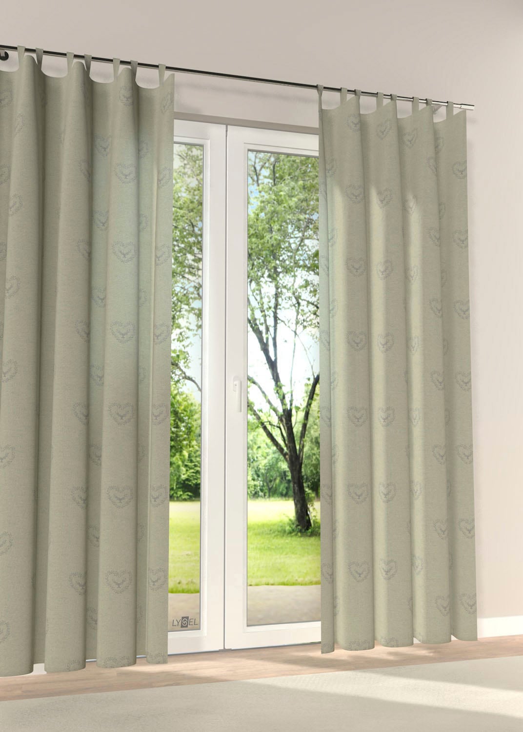 Stickereien Plauen Vorhang "Hirsch" Schlaufen 1 Stk. tlg. günstig online kaufen