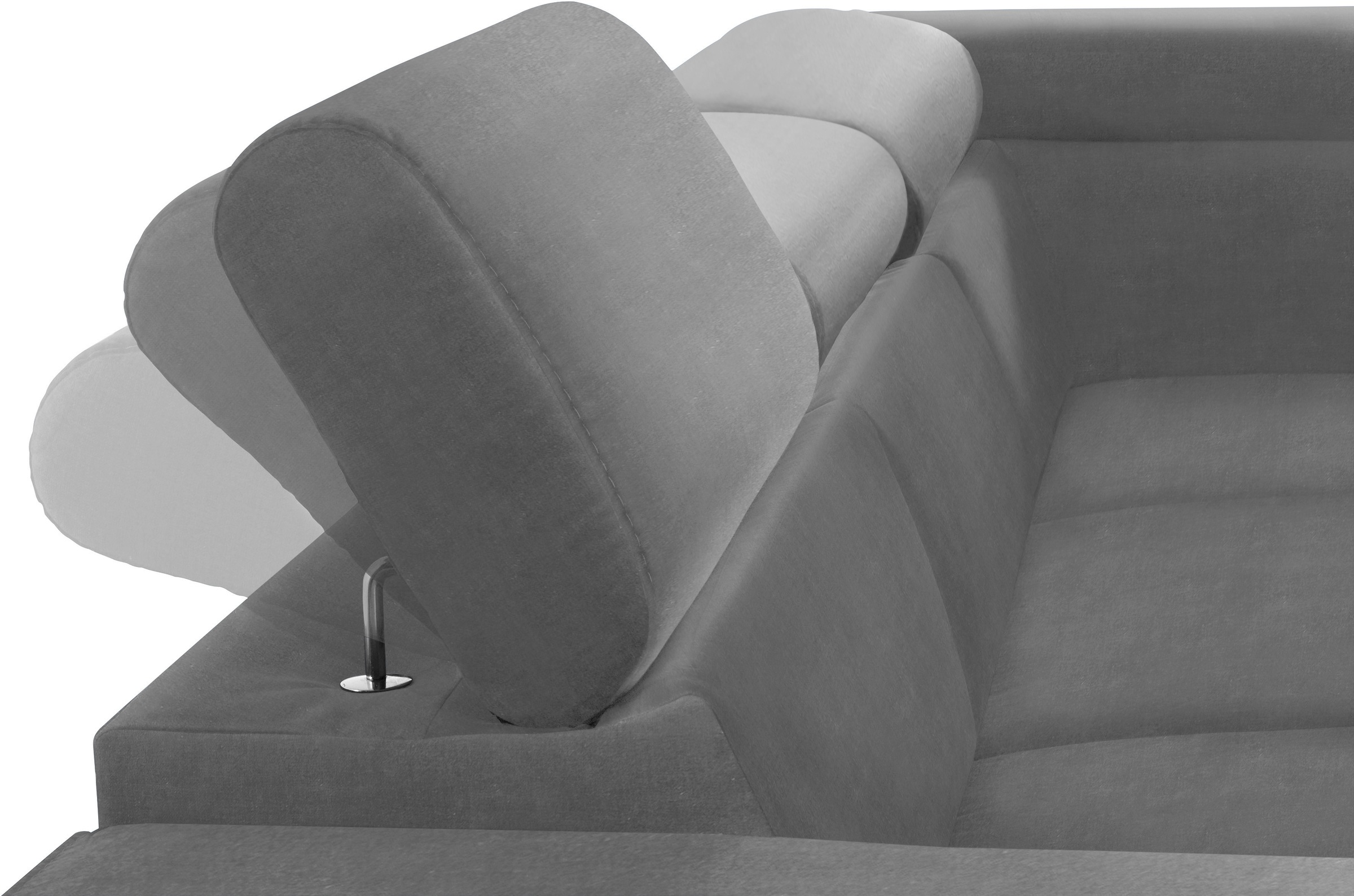 COTTA Ecksofa »Morven L-Form mit Kopfteilverstellung«, wahlweise mit Bettfunktion, Bettkasten & Wireless-Charger