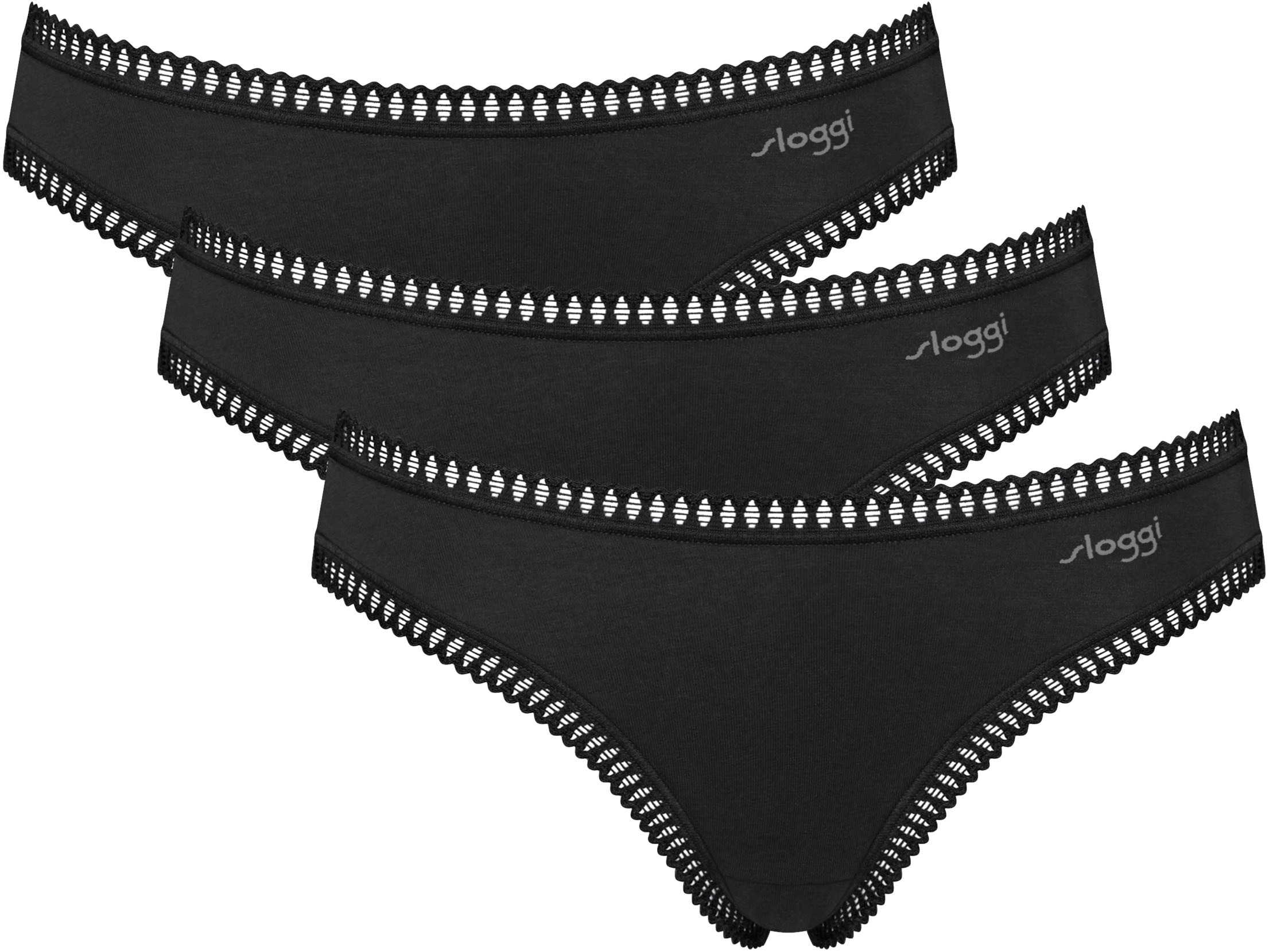 sloggi Minislip "GO Crush" 3er Pack, dehnbare Spitzendetails, uni, gemuster günstig online kaufen