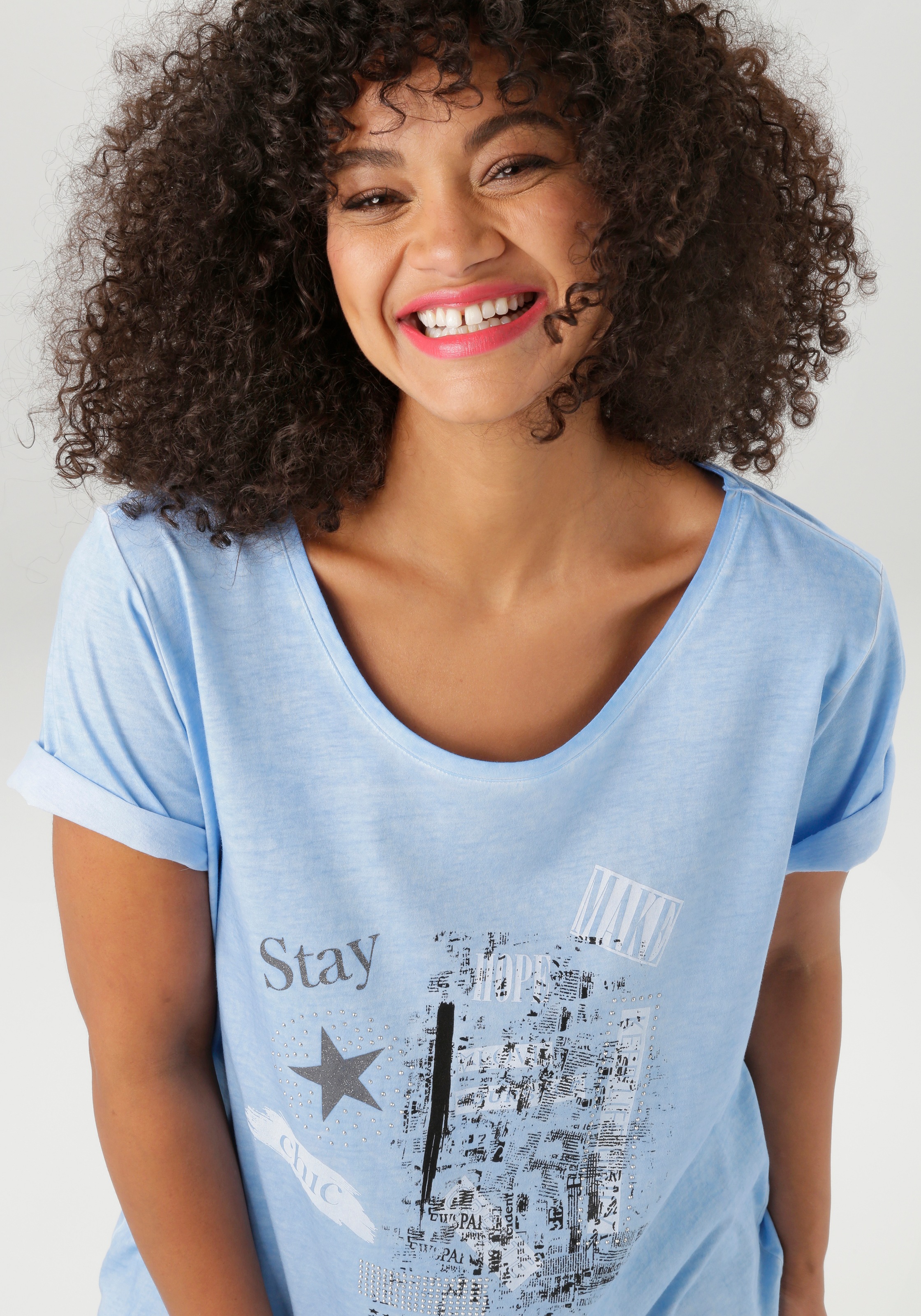 Thumbnail - Aniston PLUS T-Shirt mit edlem Druckmotiv