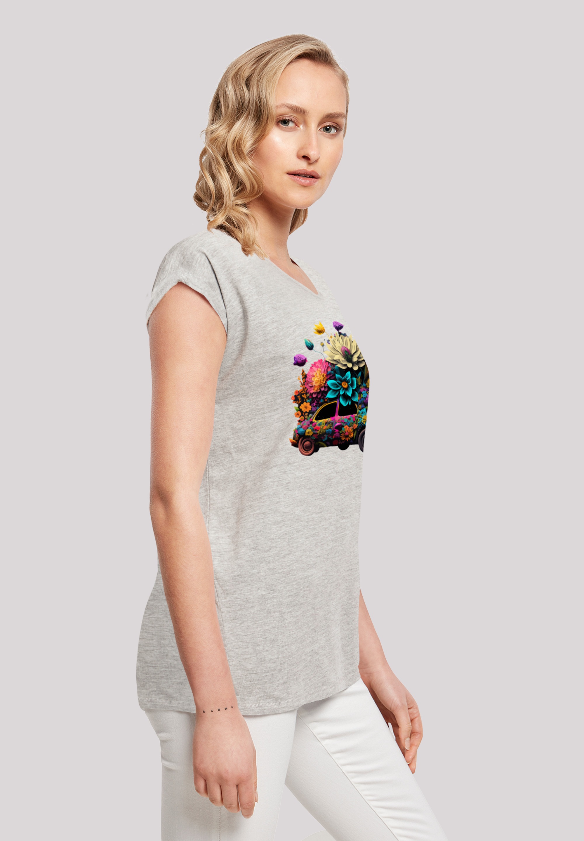 F4NT4STIC T-Shirt »Blumen Auto Tee«, Print