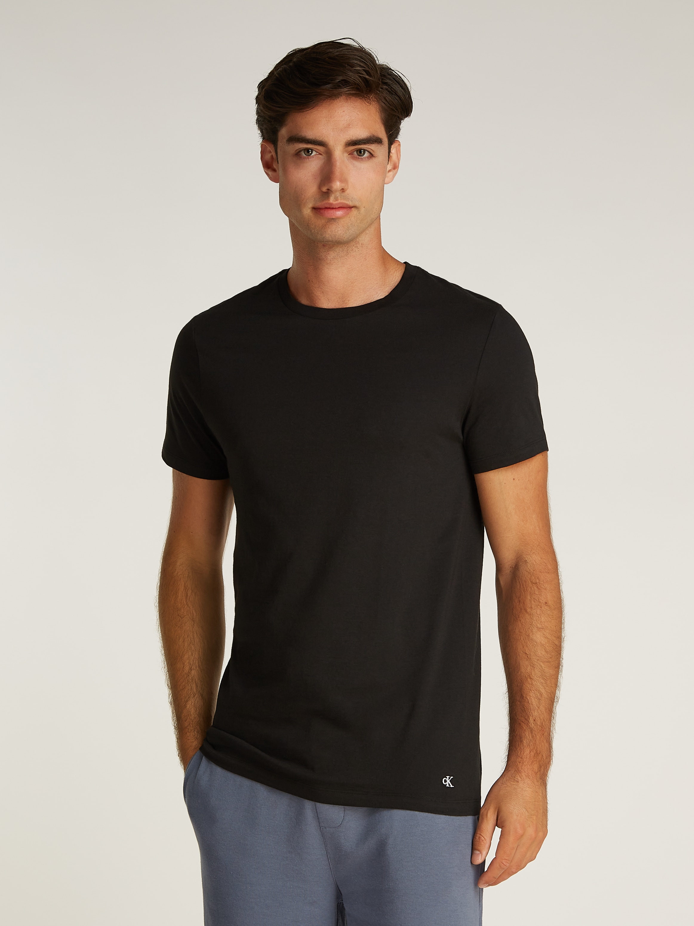 Calvin Klein Underwear T-Shirt »S/S CREW NECK 3PK«, (Packung, 3 tlg., 3er-Pack), mit Logostickerei