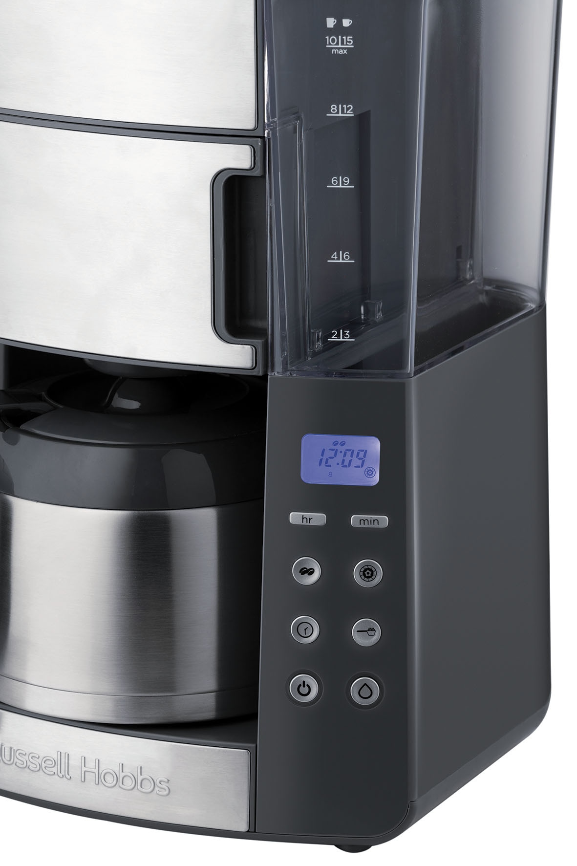 RUSSELL HOBBS Kaffeemaschine mit Mahlwerk »Grind & Brew 25620-56«, 1,25 l Kaffeekanne, Papierfilter, 1x4, mit Thermokanne