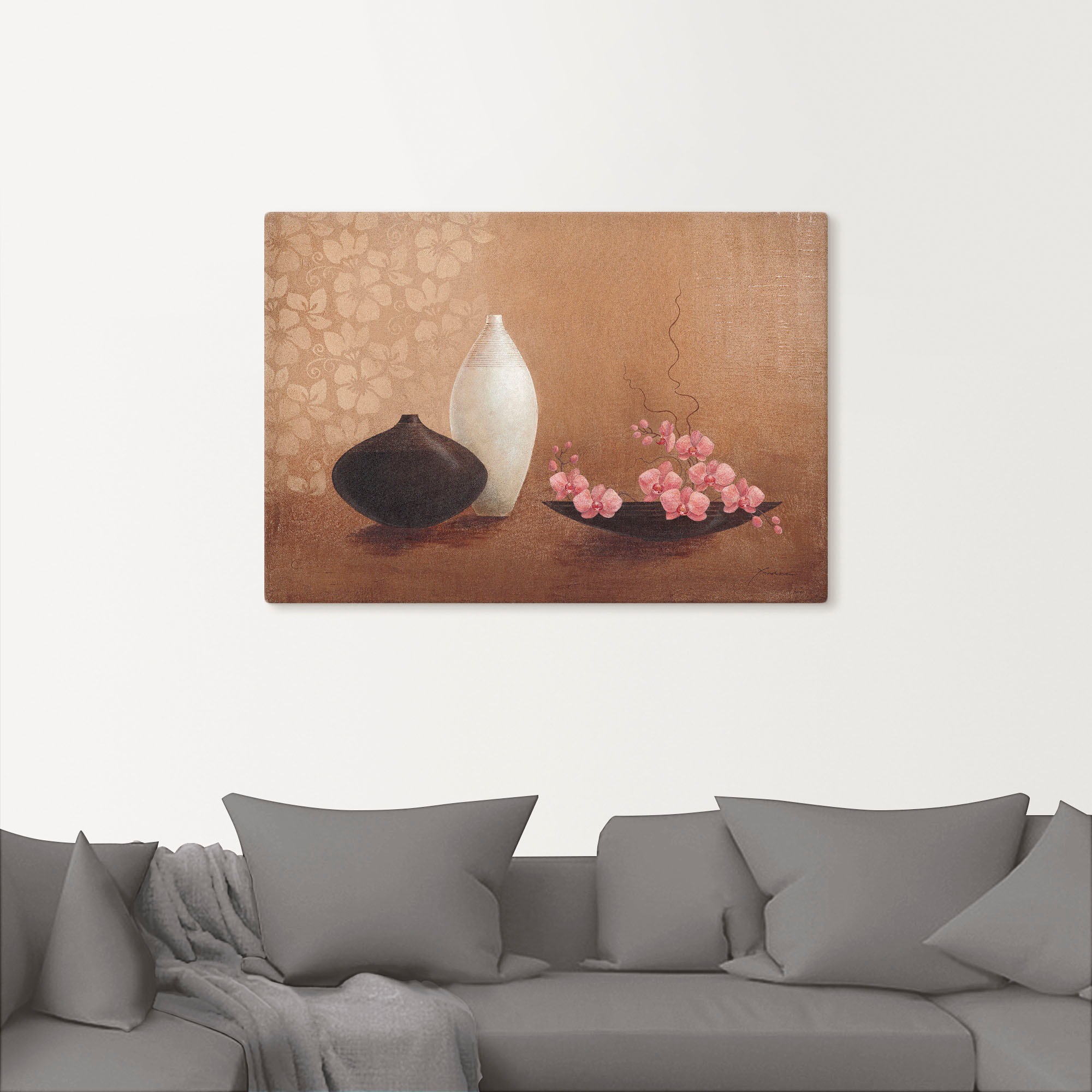 Artland Leinwandbild »Orchideenzweig«, Vasen & Töpfe, (1 St.), auf Keilrahmen gespannt