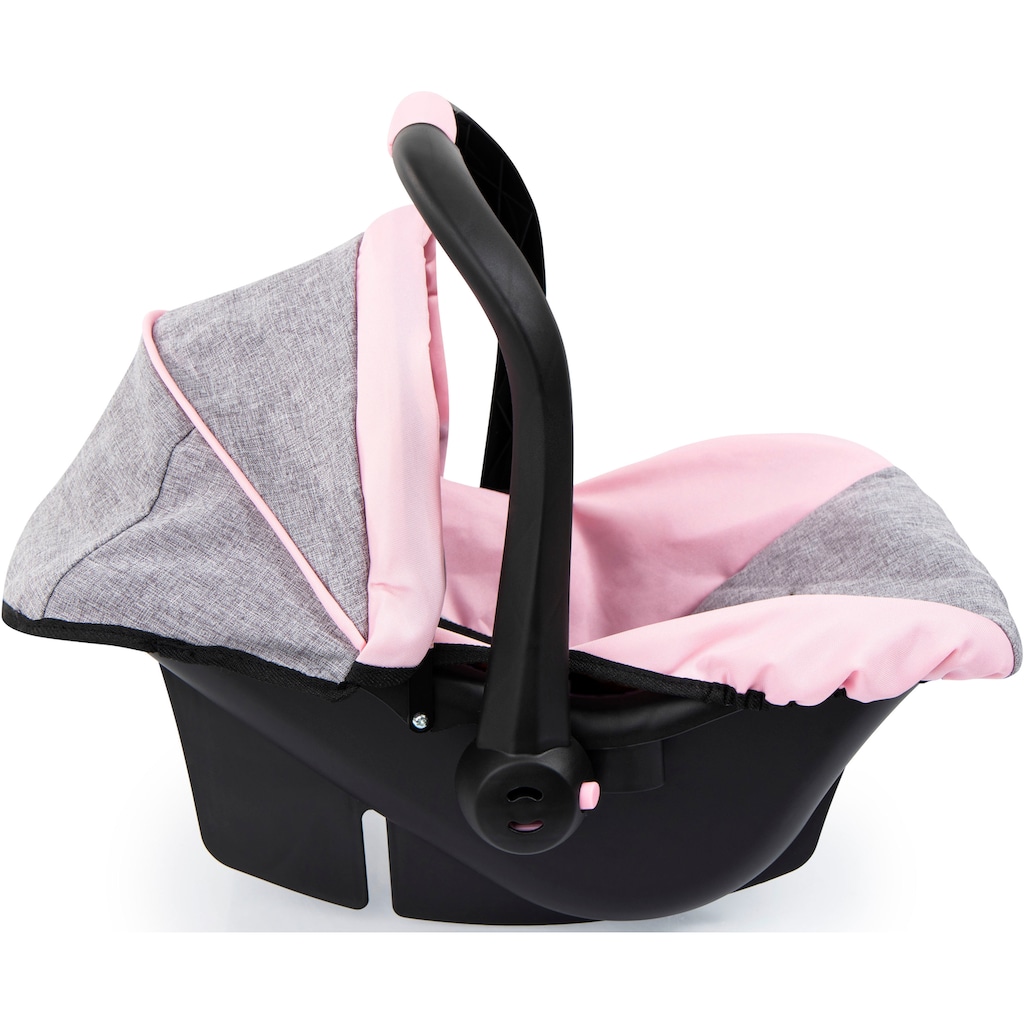 Bayer Puppen Autositz »Puppen-Autositz mit Dach, grau/rosa«, grau/rosa, mit Dach