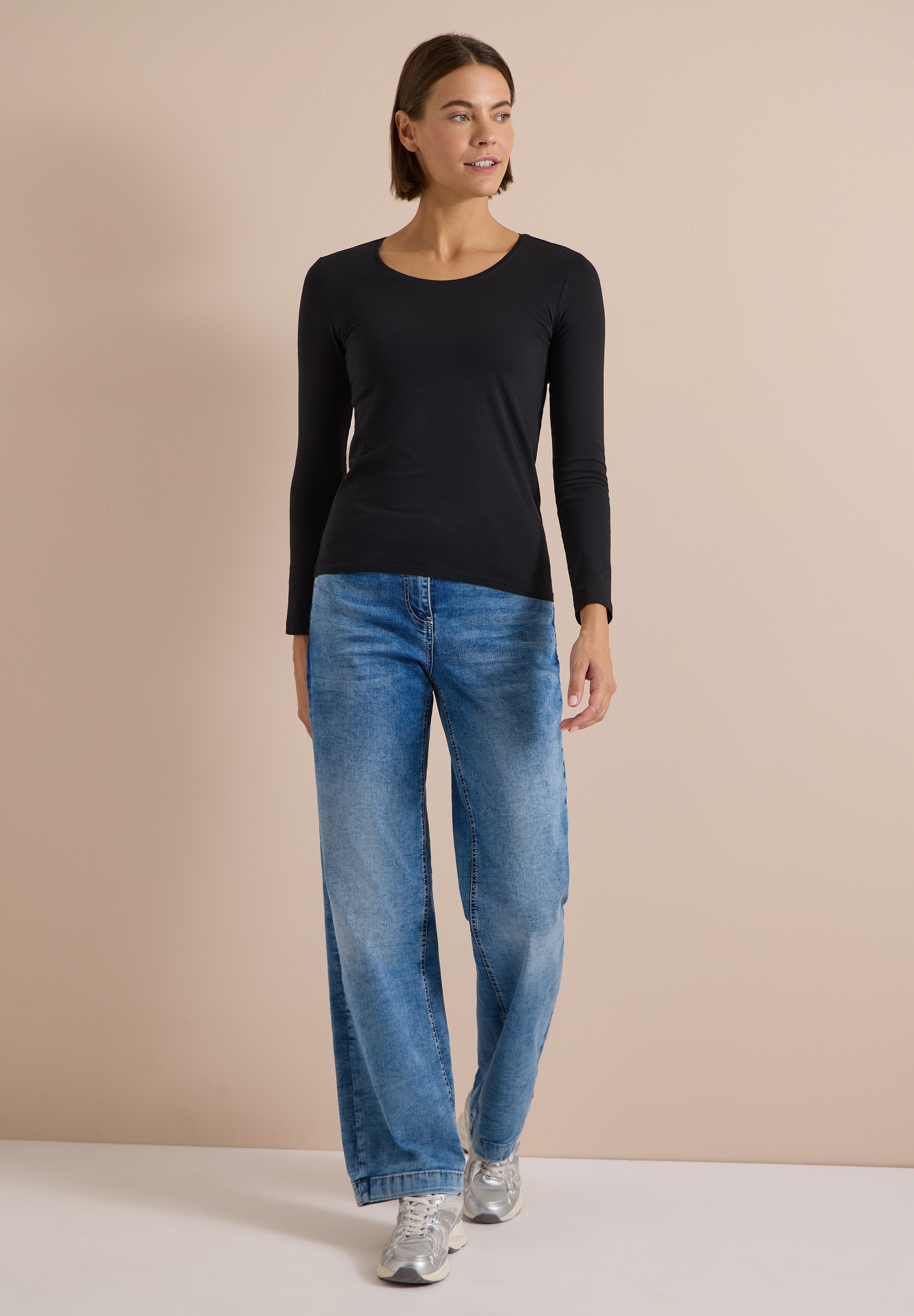 Cecil Langarmshirt aus reiner Baumwolle