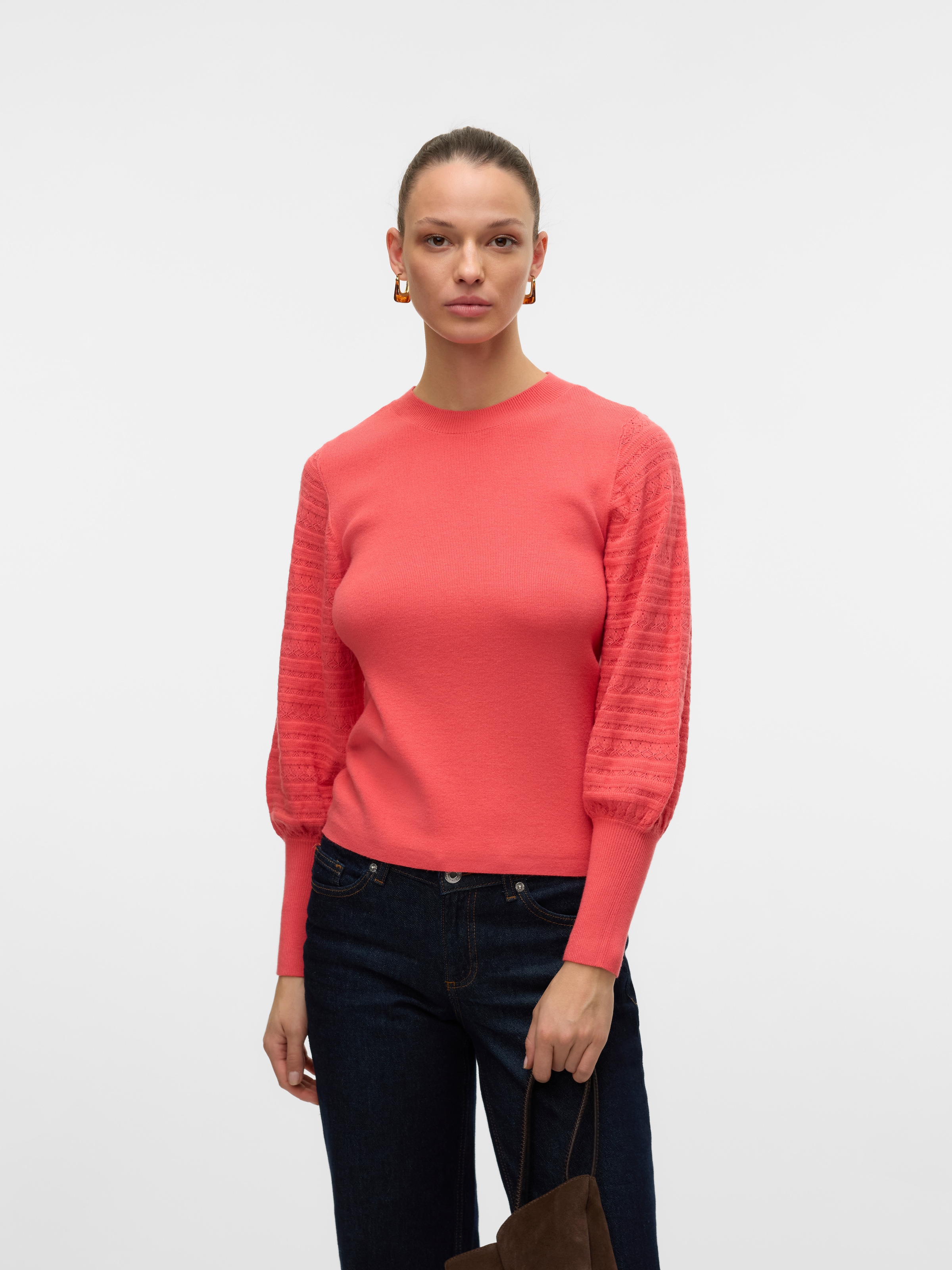Vero Moda Strickpullover »VMHOLLYPOINTELLE LS O-NCK PULLOVE GA BOO«