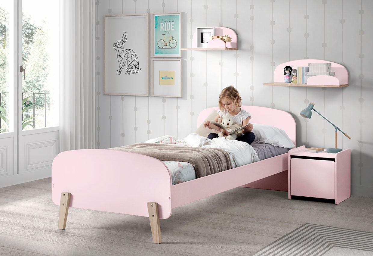 Vipack lit simple kiddy en bois laqu...