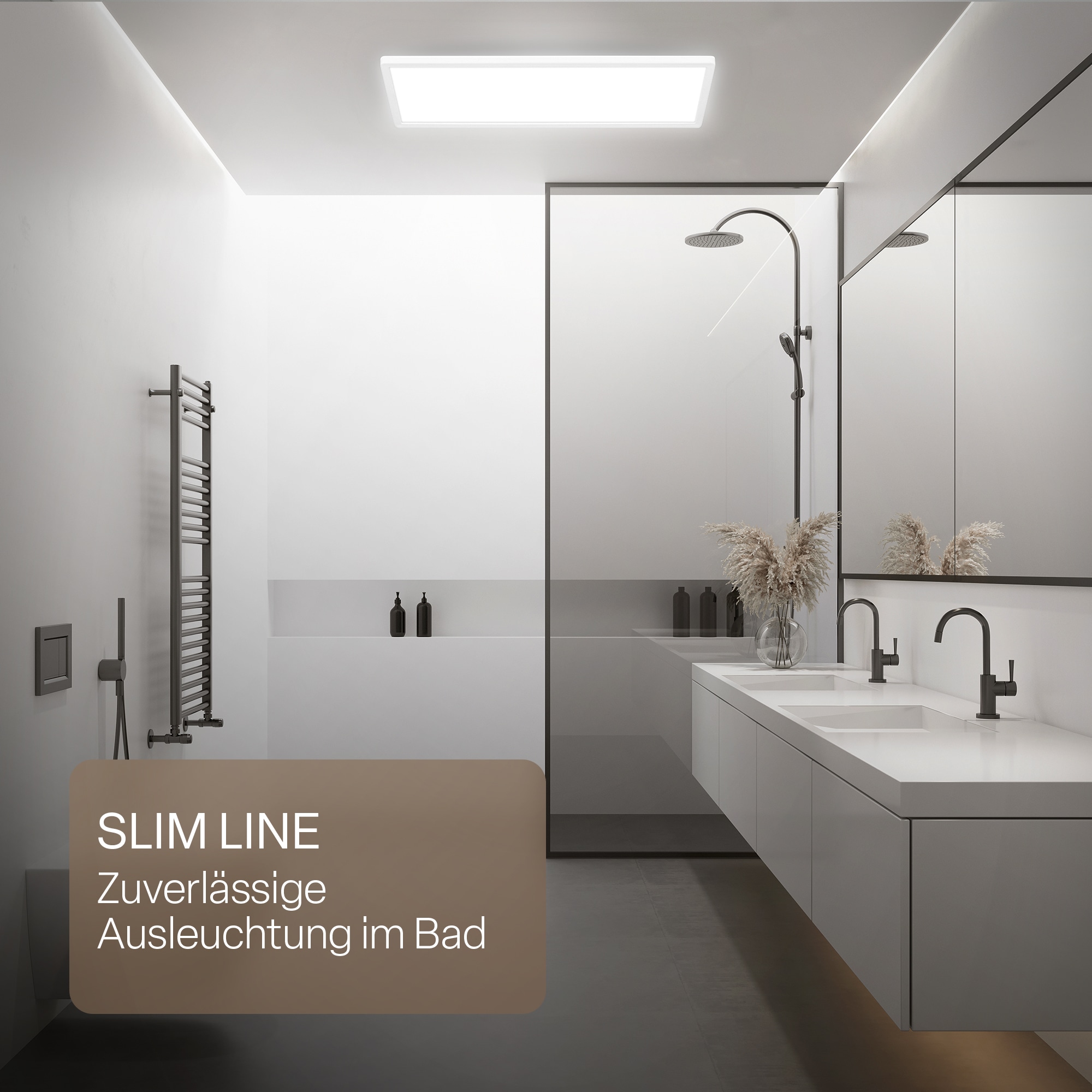 B.K.Licht LED Panel »SHALLOW« LED-Board 1 Stk. Neutralweiß 58x20x3 cm, Badlampe, Badezimmer, Küche, Wohnzimmer