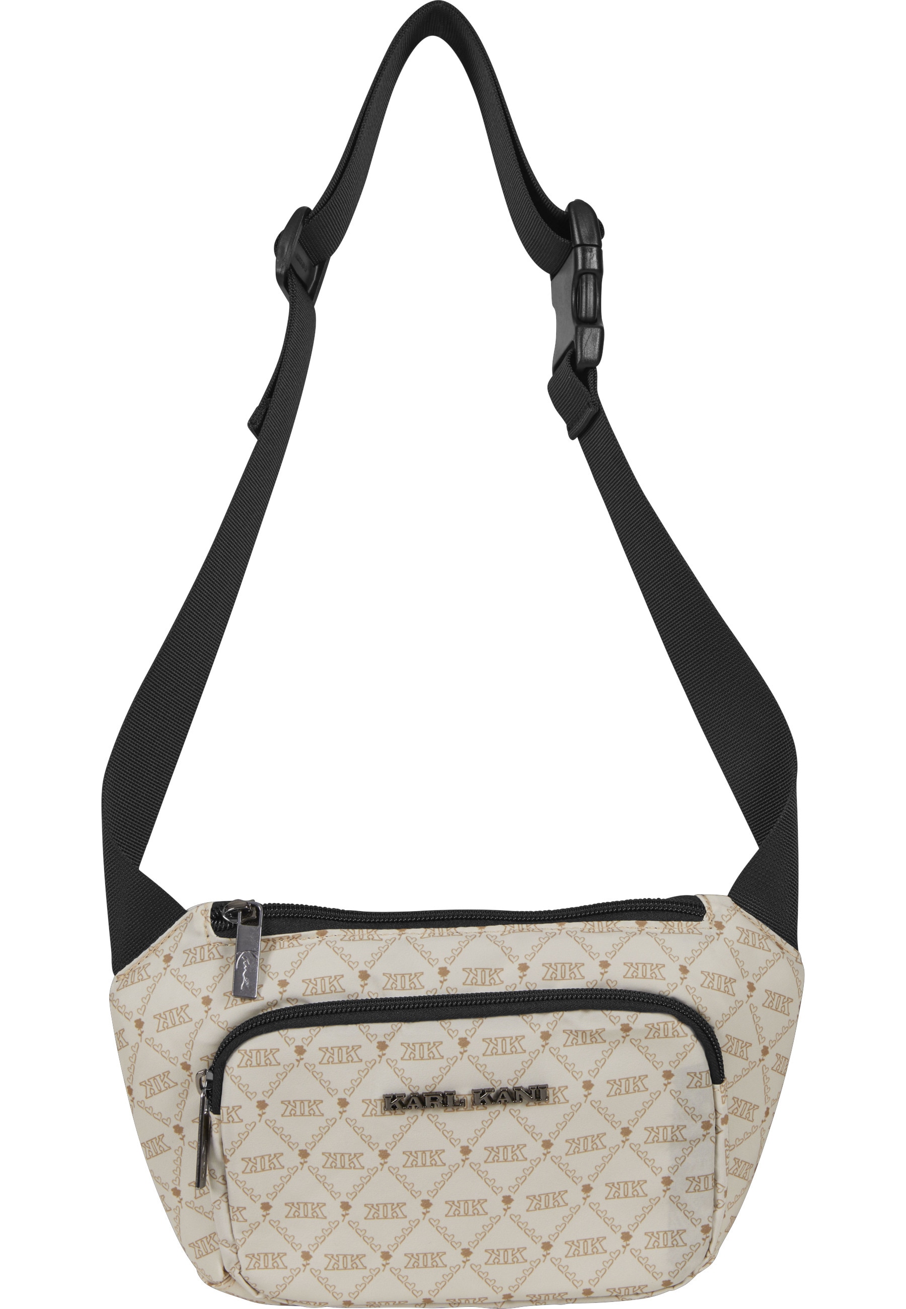 Bauchtasche KARL KANI "Karl Kani Kk Retro Kani Monogram Aop Crossbody Bag light", Herren, Gr. onesize, sand, sand, Polyester, Taschen