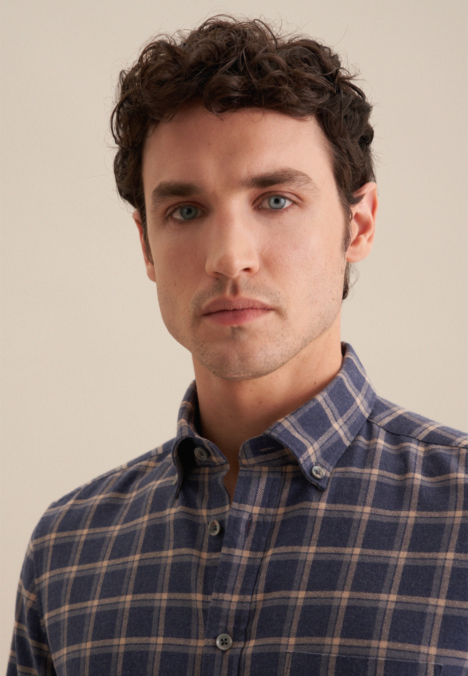 seidensticker Businesshemd »Schwarze Rose«, Slim Langarm Button-Down-Kragen Karo
