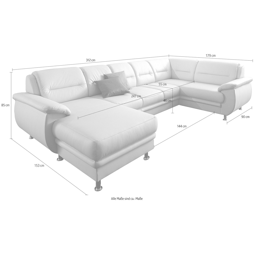 sit&more Wohnlandschaft »Mailand U-Form«