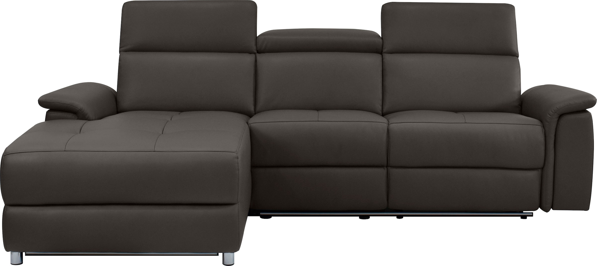 OTTO home Ecksofa "Pareli, L-Form, 259cm,m. Recamiere, Echtleder, Kunstleder, Webstoff" man. o. elektr. Relaxfunktion, USB/Kopfteilverstellg u. LED