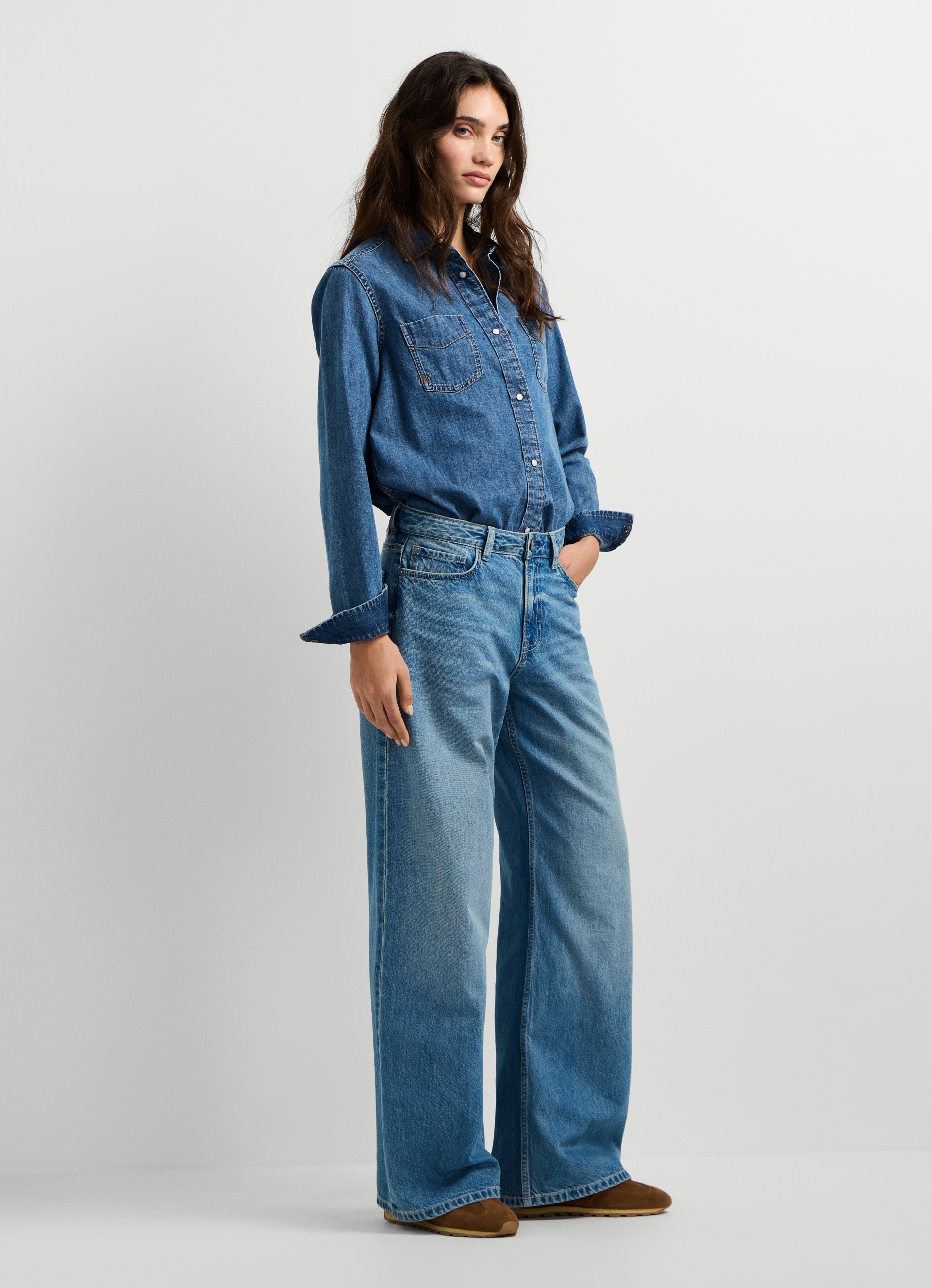 Pepe Jeans Weite Jeans »LINA MW WIDE LEG VERDE BLU« aus Baumwoll-Denim, mittlere Leibhöhe