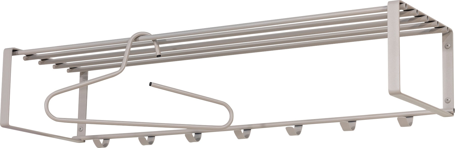 Spinder Design Garderobenleiste »REX«, (1 St.), Wandgarderobe aus Stahl mit Hutablage und 5 bzw. 7 Haken