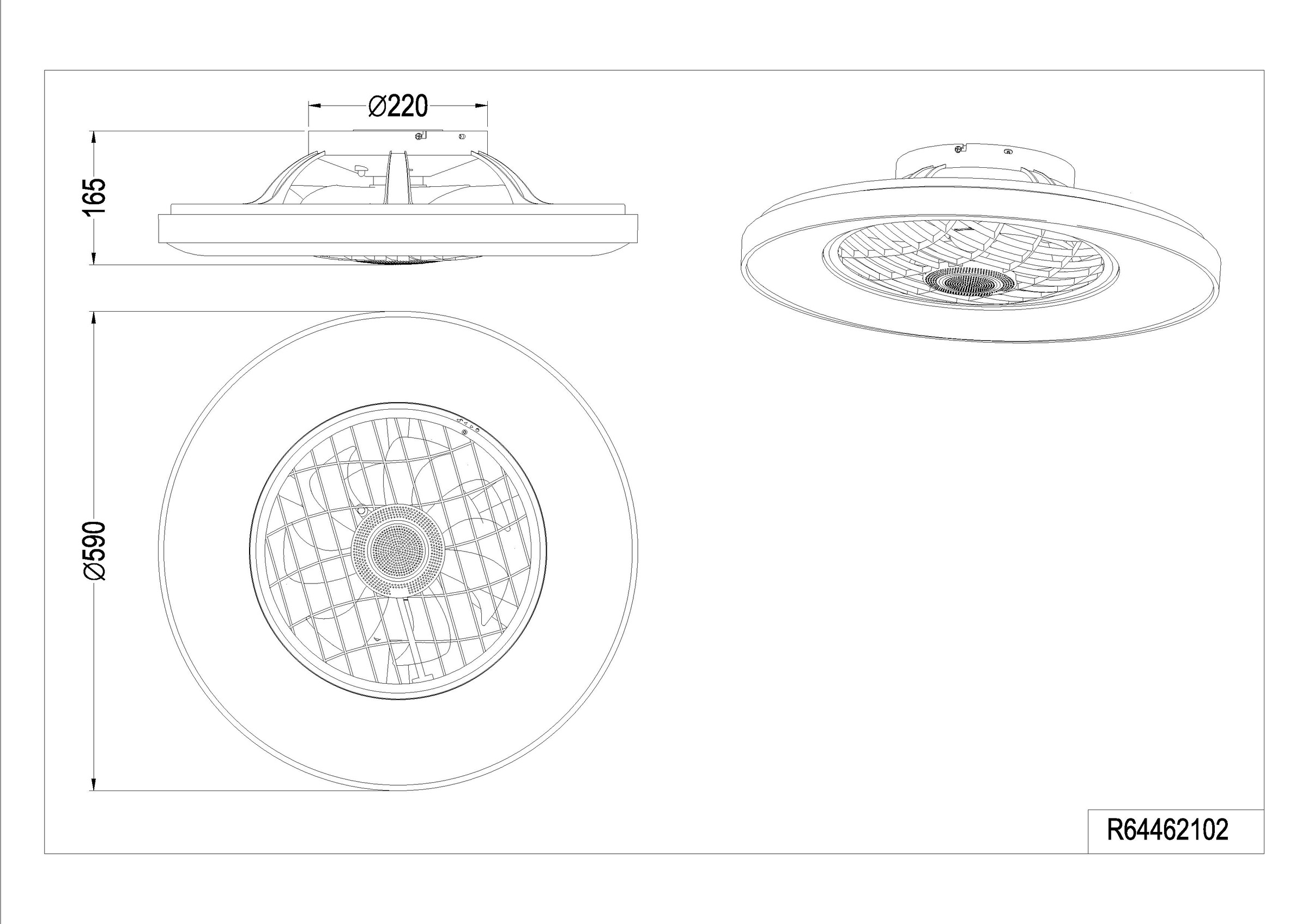 REALITY Leuchten LED Deckenleuchte »LINKÖPING mit Ventilator, Deckenventilator mit Licht inklFernbedienung«, 1 flammig, Leuchtmittel LED-Board | LED fest integriert, mit Bluetooth Lautsprecher, RGB Farbwechsel 3 Geschwindigkeiten Timer