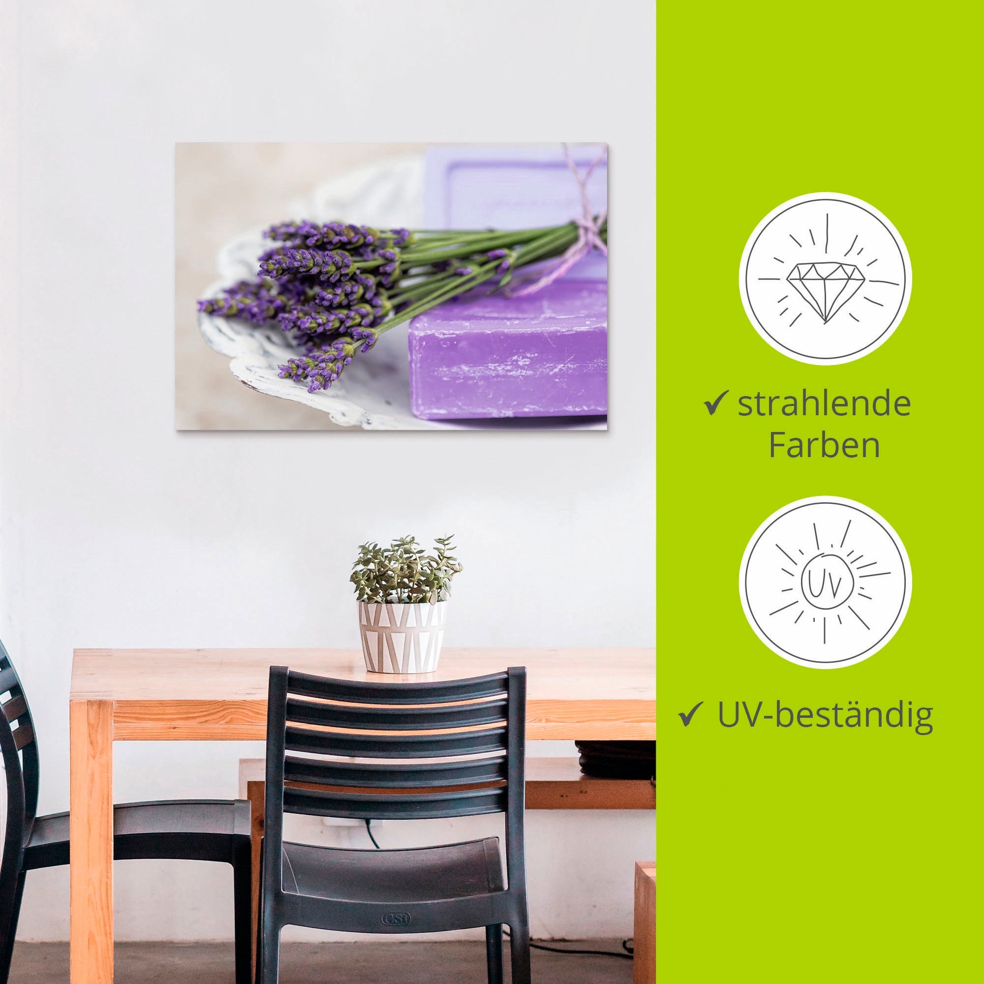 Artland Wandbild »Französisches Stillleben mit Lavendel«, Arrangements, (1 St.), als Alubild, Outdoorbild, Leinwandbild, Poster in verschied. Größen