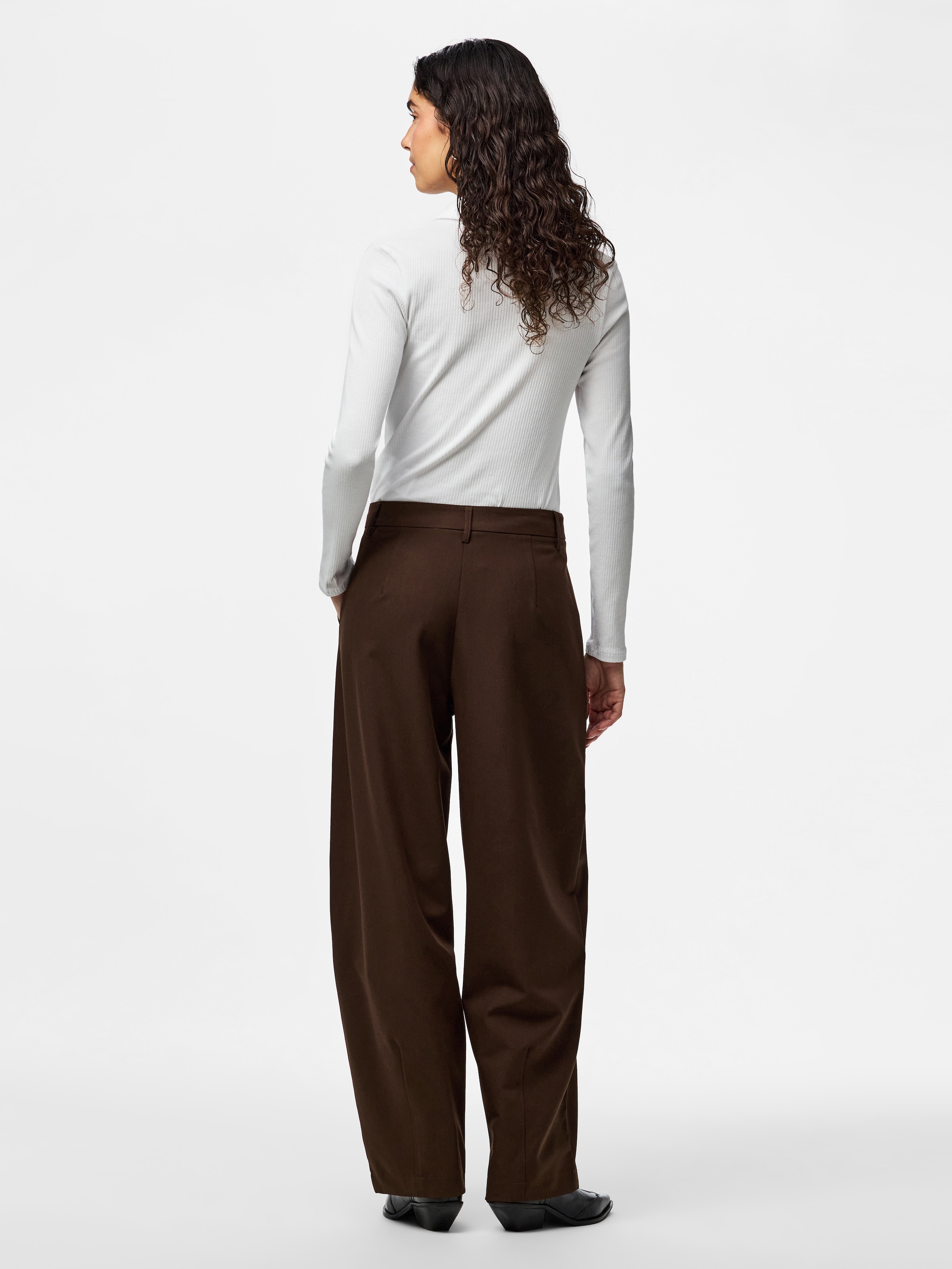 pieces Anzughose »PCBOSELLA MW BARREL PANTS NOOS BC«  Materialmix, barrel fit