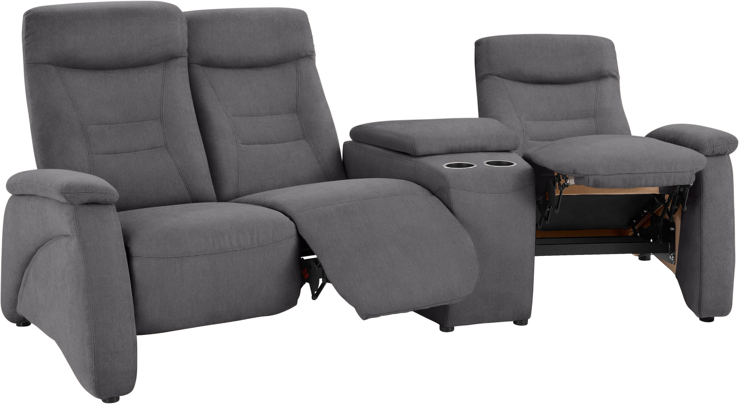 exxpo - sofa fashion 3-Sitzer »Ascoli, Kinosofa mit hohem Sitzkomfort, bequeme Armlehnen«, inkl. Relaxfunktion, Ablage und Staufach, hohe Rückenlehne