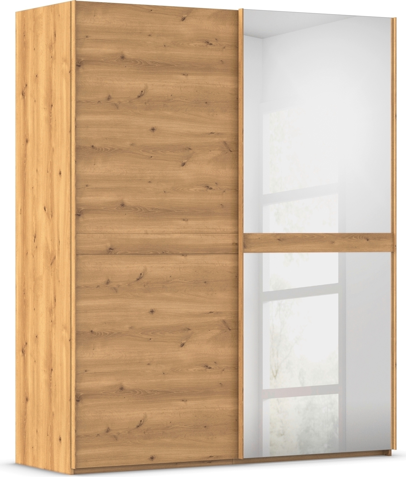 rauch "Kleiderschrank Schrank Garderobe Schlafzimmerschrank SCALE-LINE" edle Optik mit Bauchbinde in Korpusfarbe mit Spiegel MADE IN GERMANY