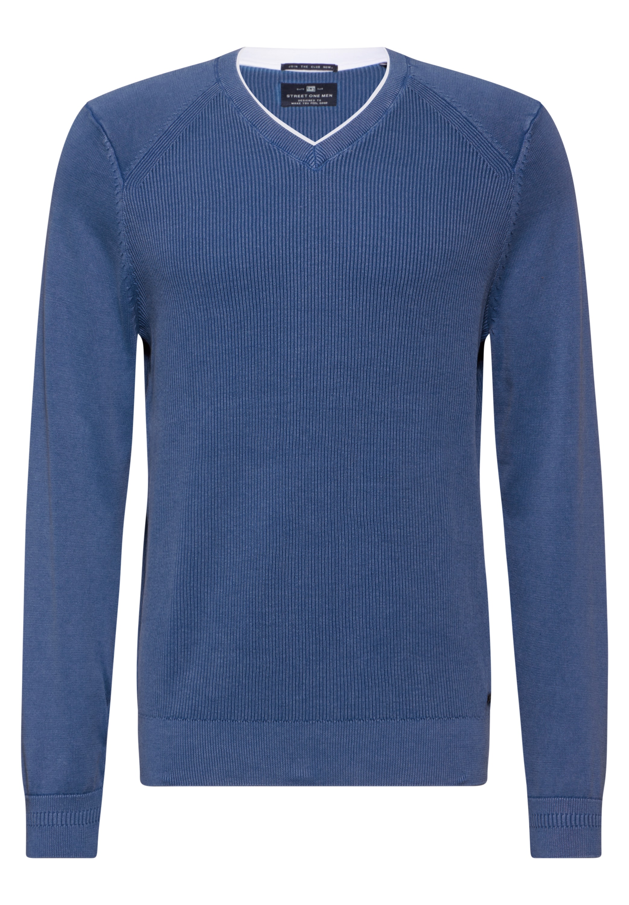 STREET ONE MEN 2-in-1-Pullover, aus reiner Baumwolle