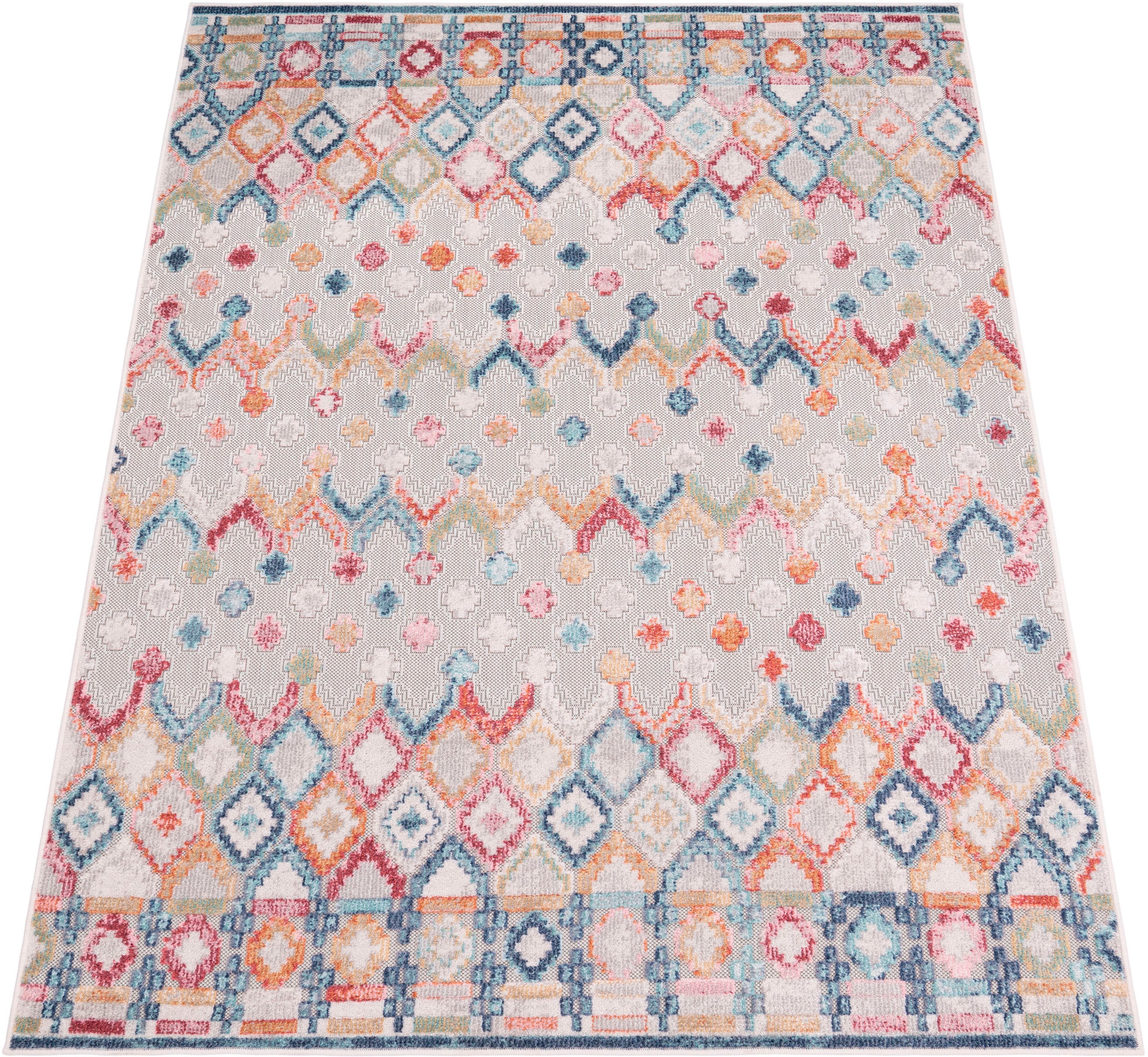 Paco Home Teppich "Fusion 764" rechteckig 10 mm Höhe Kurzflor, Rauten Muste günstig online kaufen