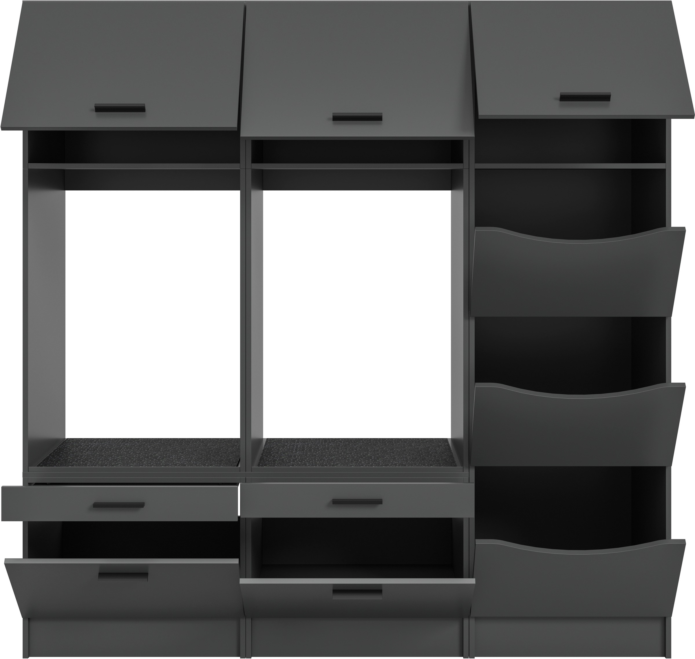 welltime Badmöbel-Set »FALAS, TOPSELLER!, 4-teilig, Hauswirtschaftsraum Set, Breite 248 cm«, (Set, 4 St., 1x Wäscheschrank, 2x Waschmaschinenumbauschrank & 1xMehrzweckschrank), Kombination, Waschmaschinenumbau, Waschmaschinenschrank, Wäschekammer