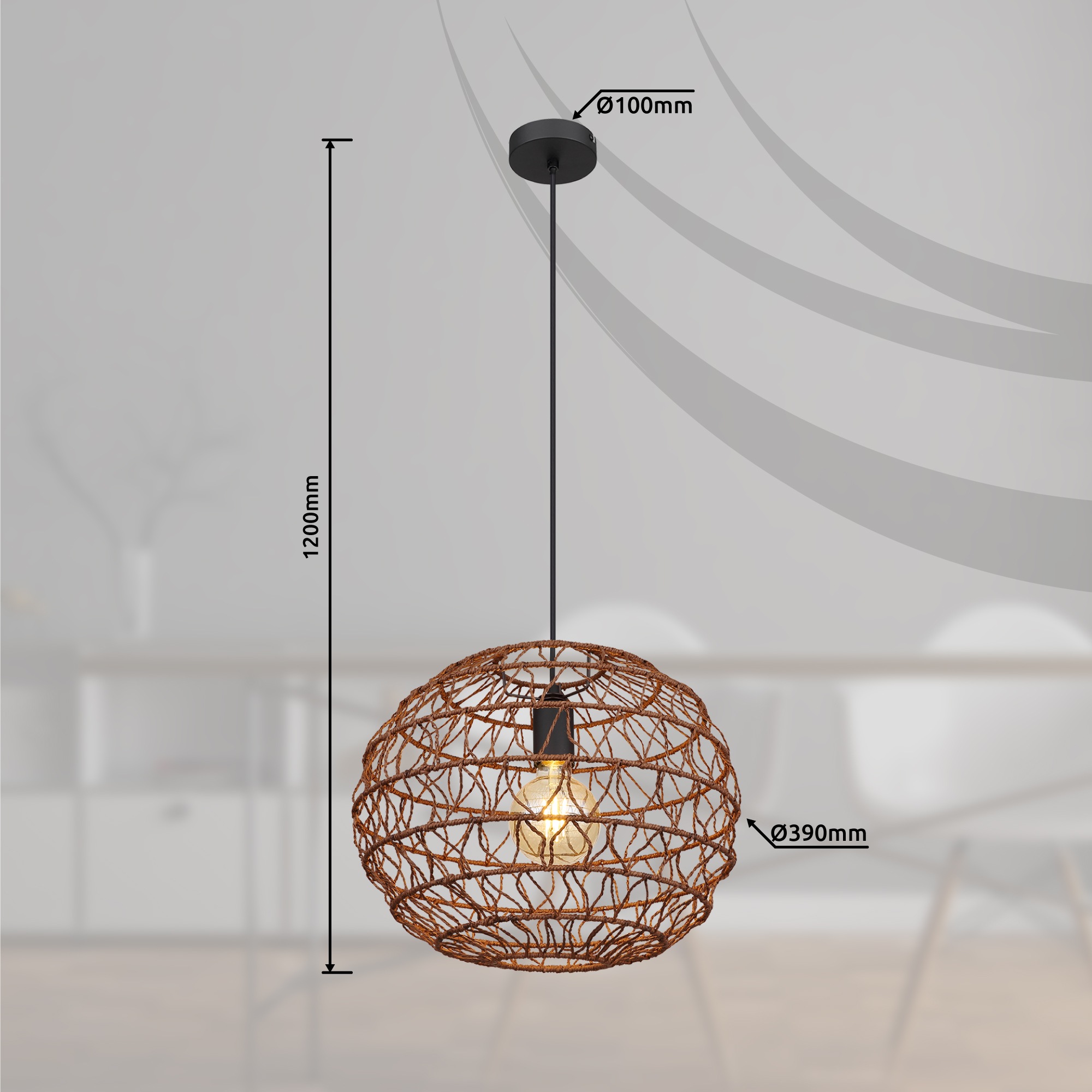 GLOBO LIGHTING Hängeleuchte »SENNI« E27 1 Stk. Hängeleuchte für Esszimmer, Papier