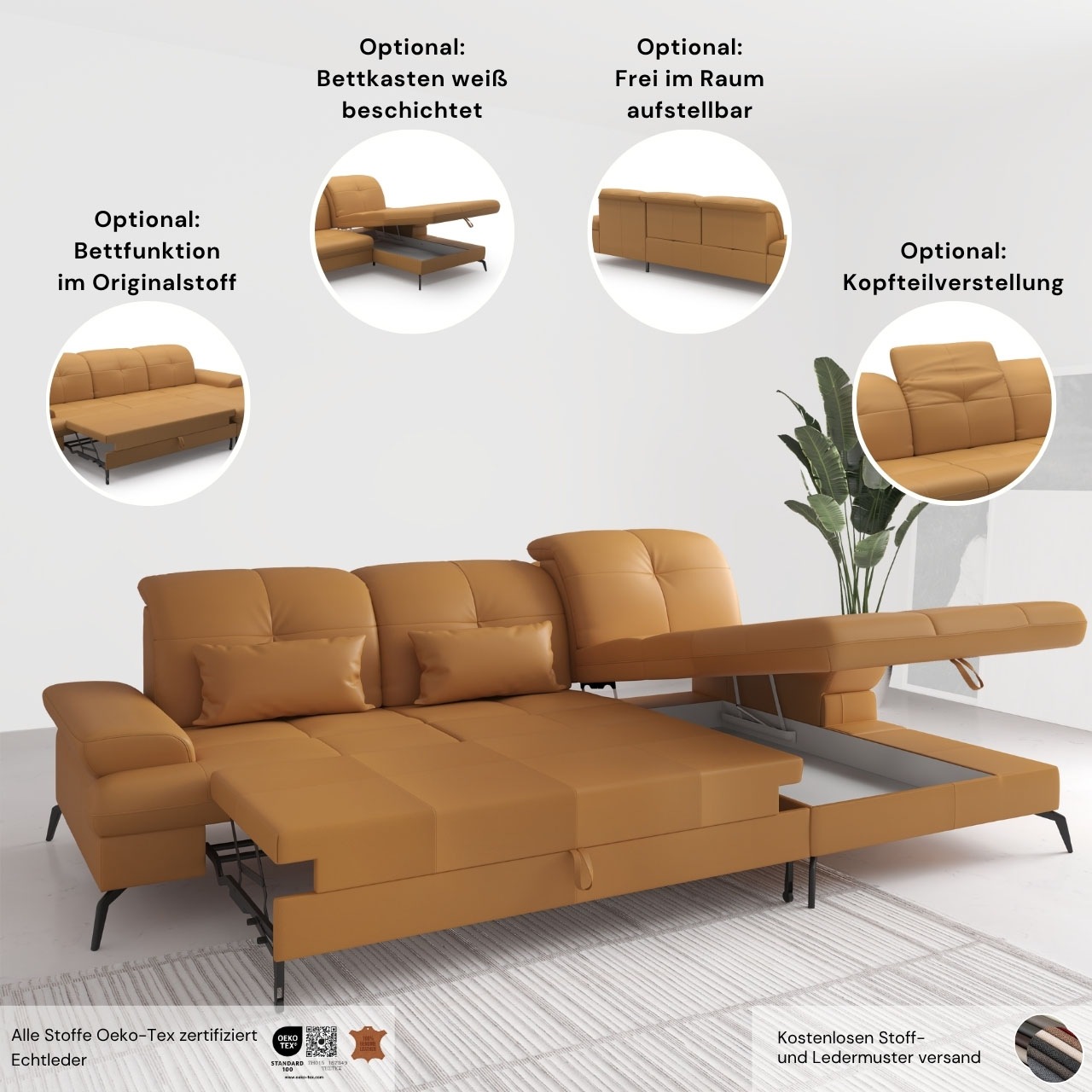 sit&more Wohnlandschaft »Amica«, inkl Sitztiefenverstellung und Armteilverstellung