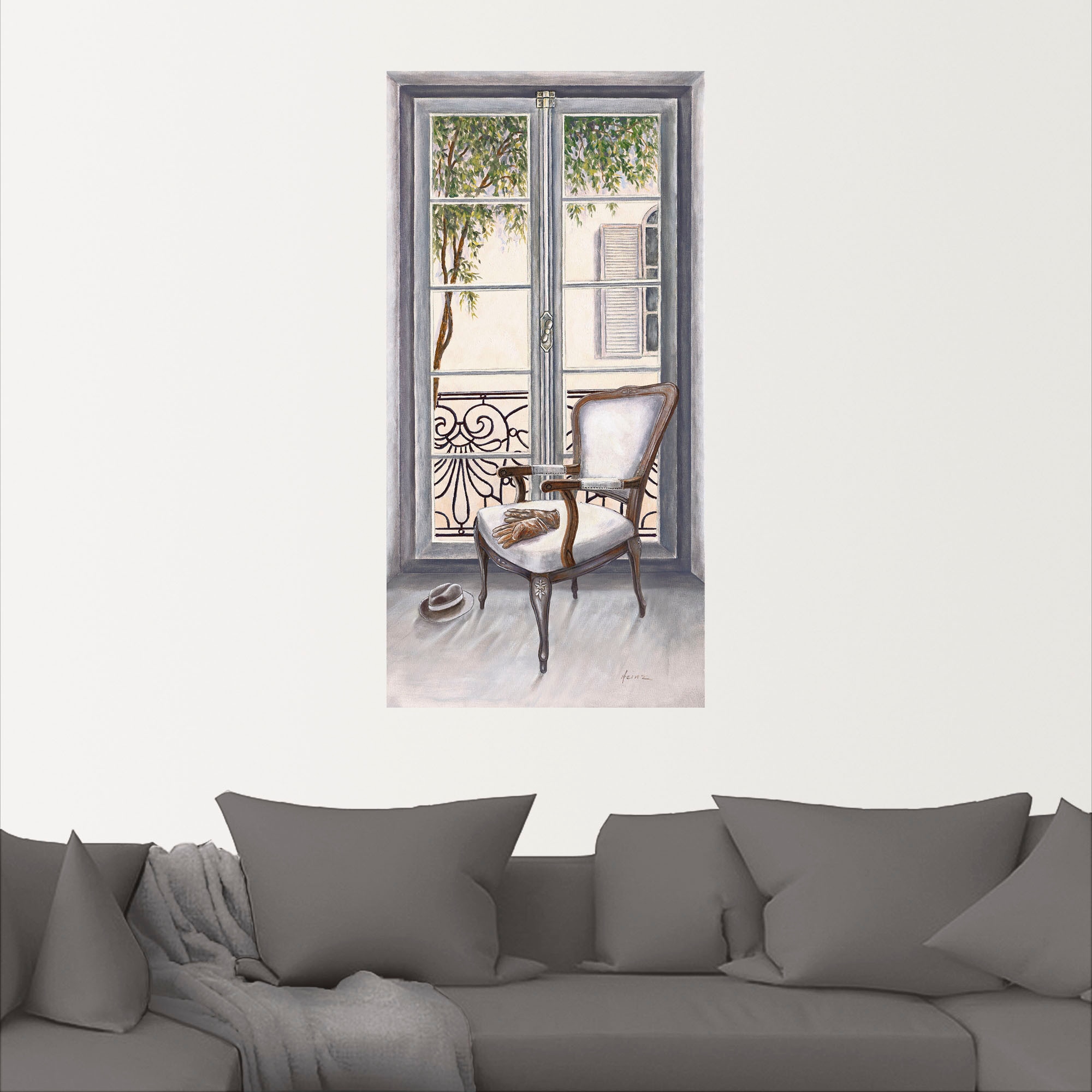 Artland Wandbild »Sessel vor einem Fenster«, Innenarchitektur, (1 St.), als  Alubild, Leinwandbild, Wandaufkleber oder Poster in versch. Größen  bestellen | BAUR