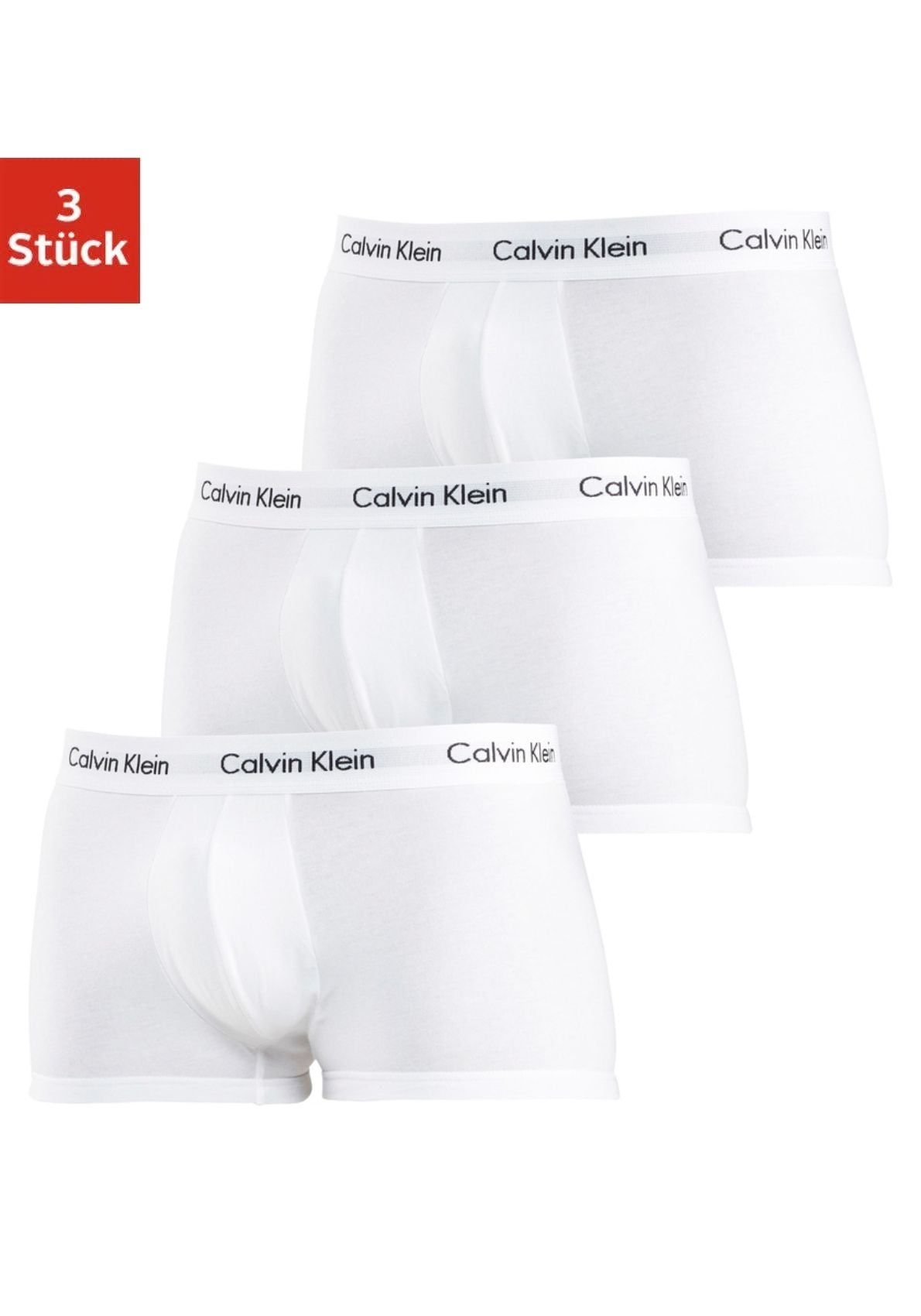 Calvin Klein Underwear Trunk "Low Rise Trunk 3 PACK" 3 Stk. mit weißem Webbund