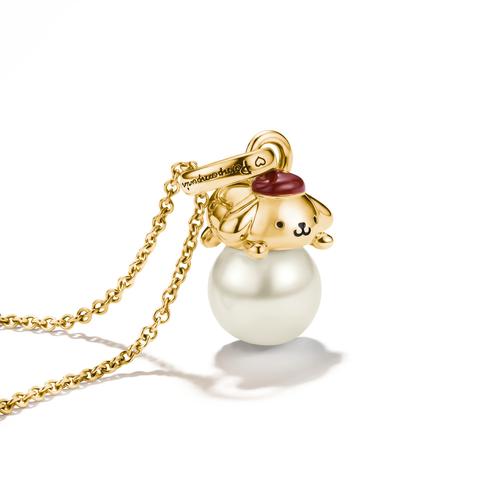 THOMAS SABO Kette mit Anhänger »THOMAS SABO ♡ Hello Kitty Halskette mit Pompompurin« mit Perle (imitiert) - Emaille