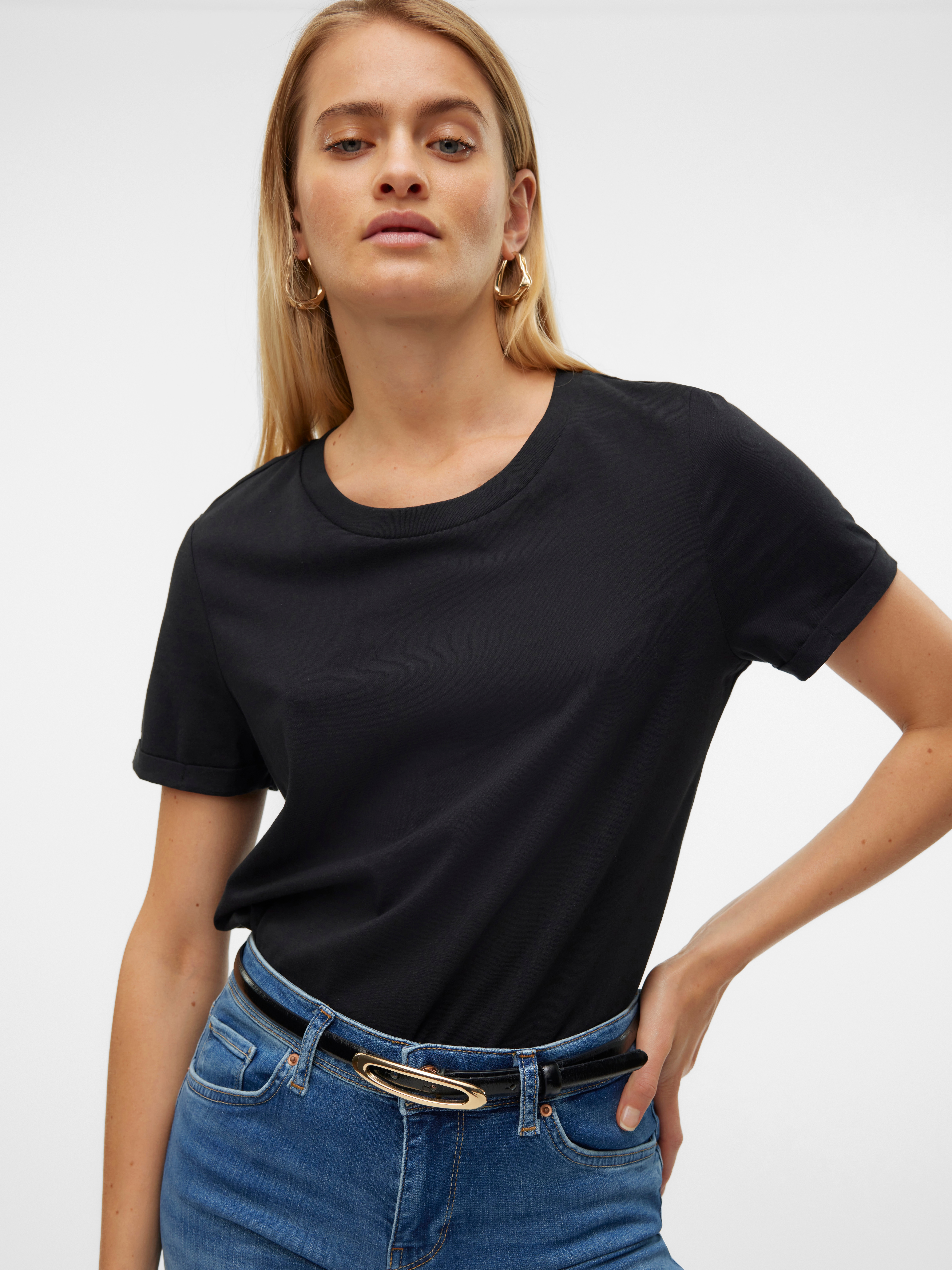 Vero Moda Kurzarmshirt "VMPAULA S/S T-SHIRT NOOS" Baumwolle, regular fit