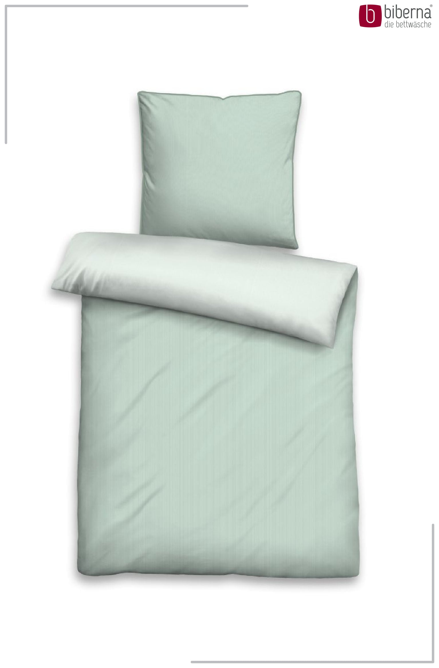 Biberna Wendebettwäsche »0615211 Premium Satin aus 100% Baumwolle mit Reißverschluß« 2 Stk. seidig glatt & atmungsaktiv, Reißverschluss, Feine Streifen
