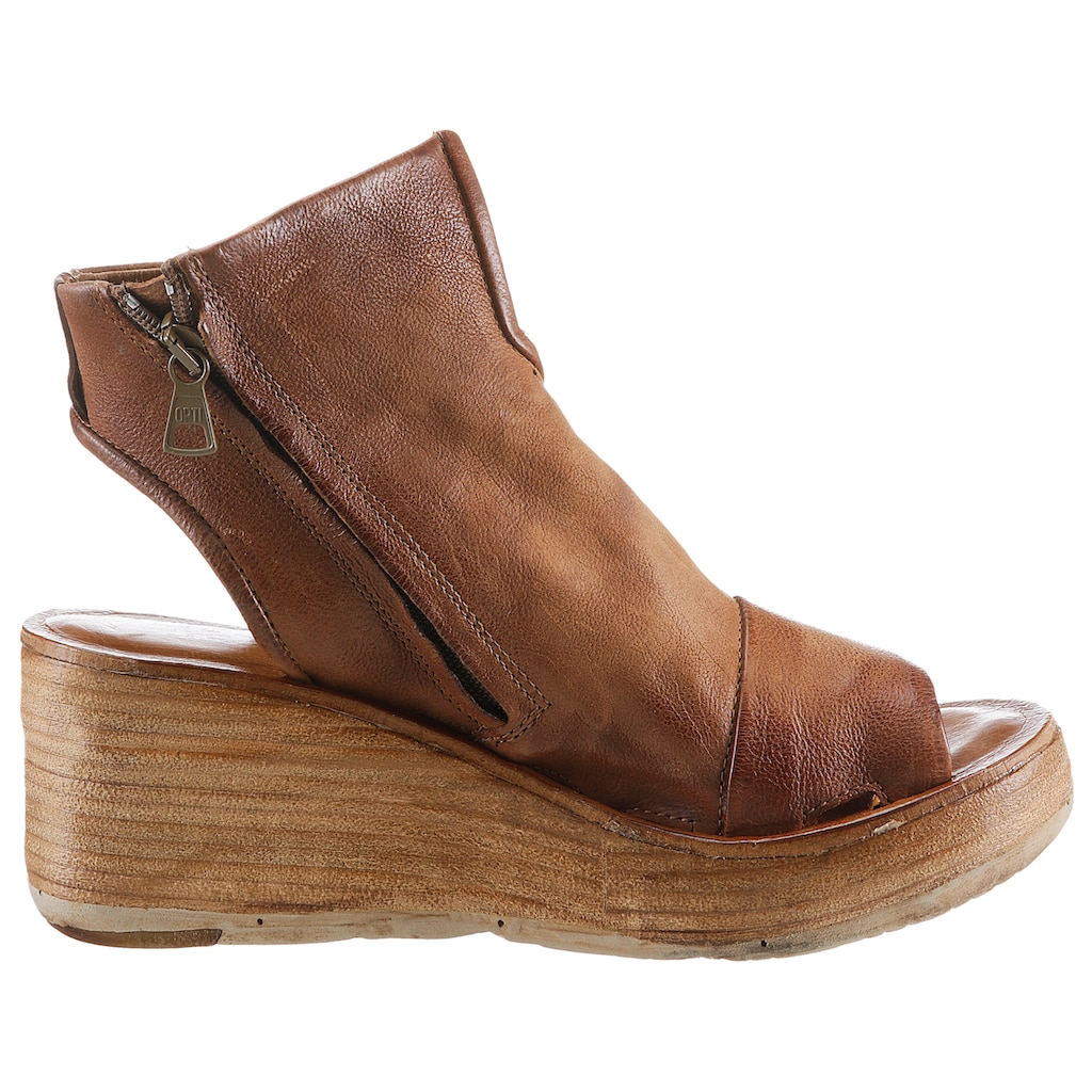 A.S.98 Schaftsandalette »CALVADOS«, Sommerschuh, Sandalette, Keilabsatz, mit zwei Reißverschlüssen