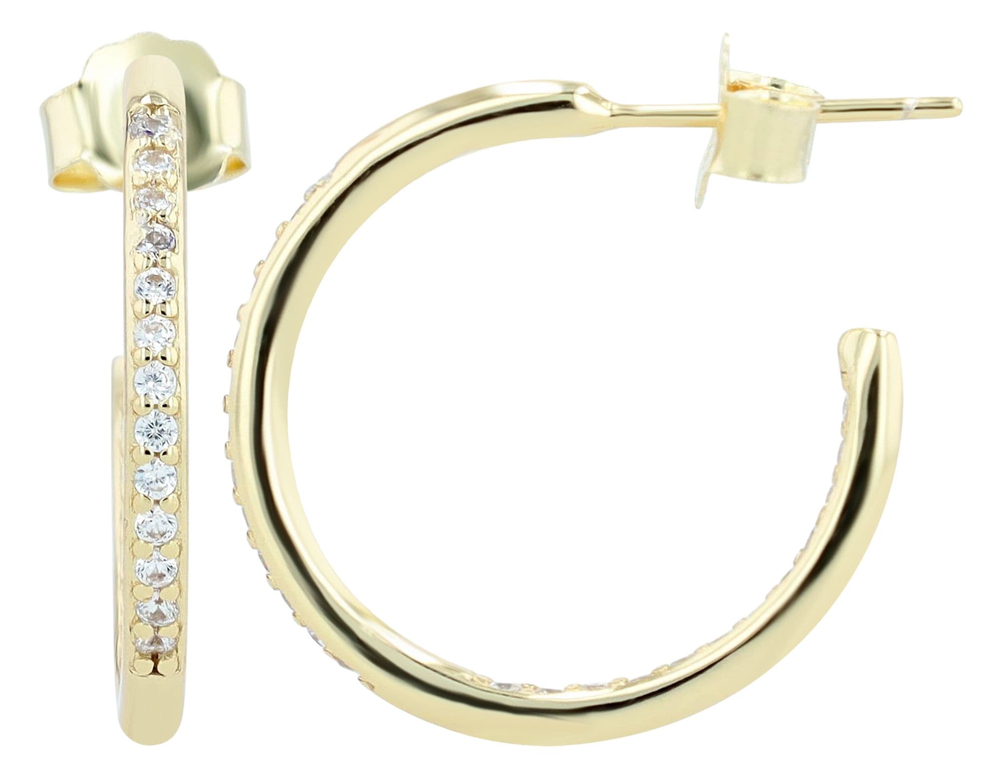 Adelia´s Paar Creolen »Damen Ohrringe – Creole aus 925 Silber mit Zirkonia« Ein kleines Geschenk mit großer Wirkung