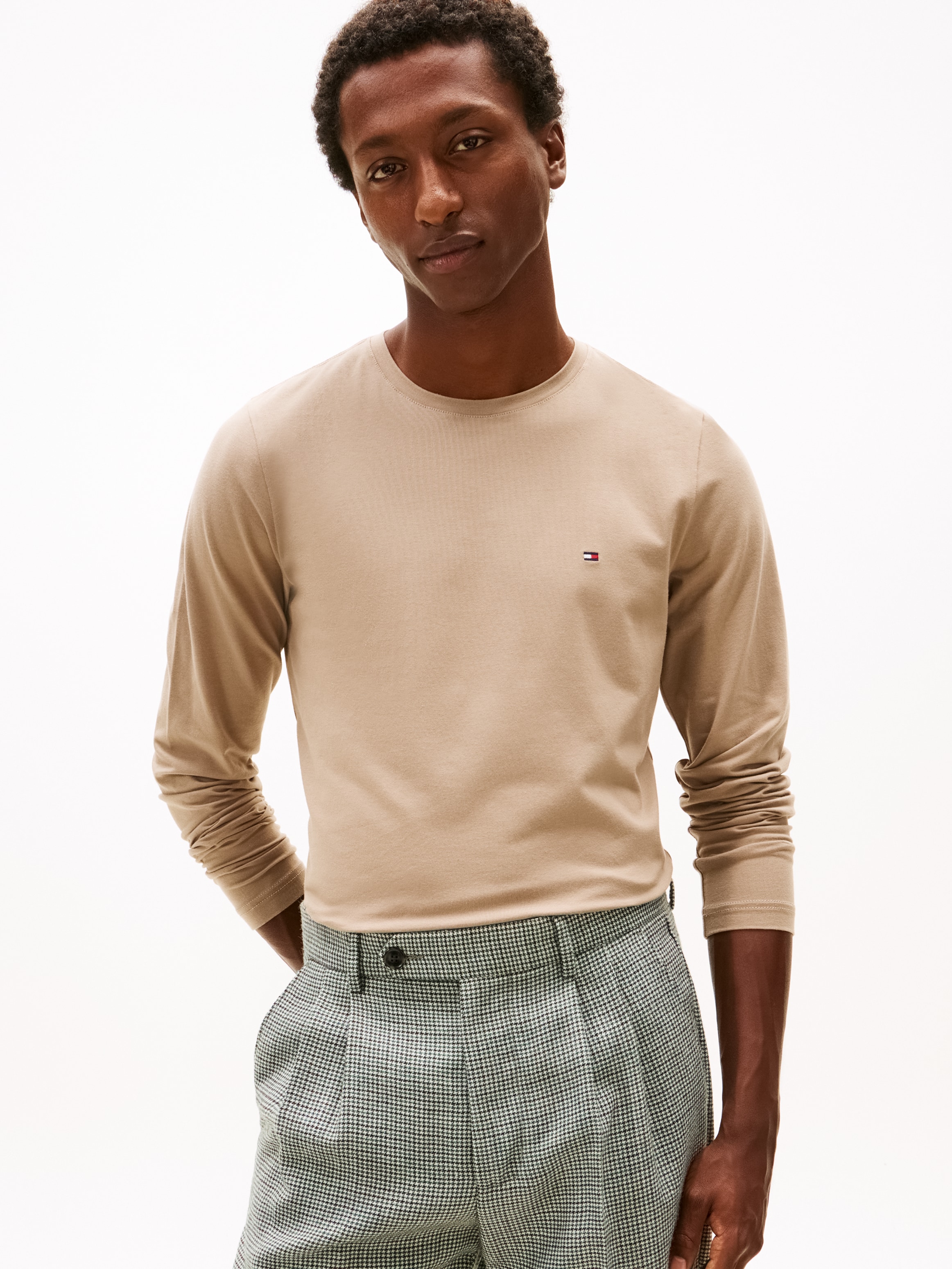 Tommy Hilfiger Langarmshirt "STRETCH SLIM FIT LONG SLEEVE" aus Baumwollstre günstig online kaufen