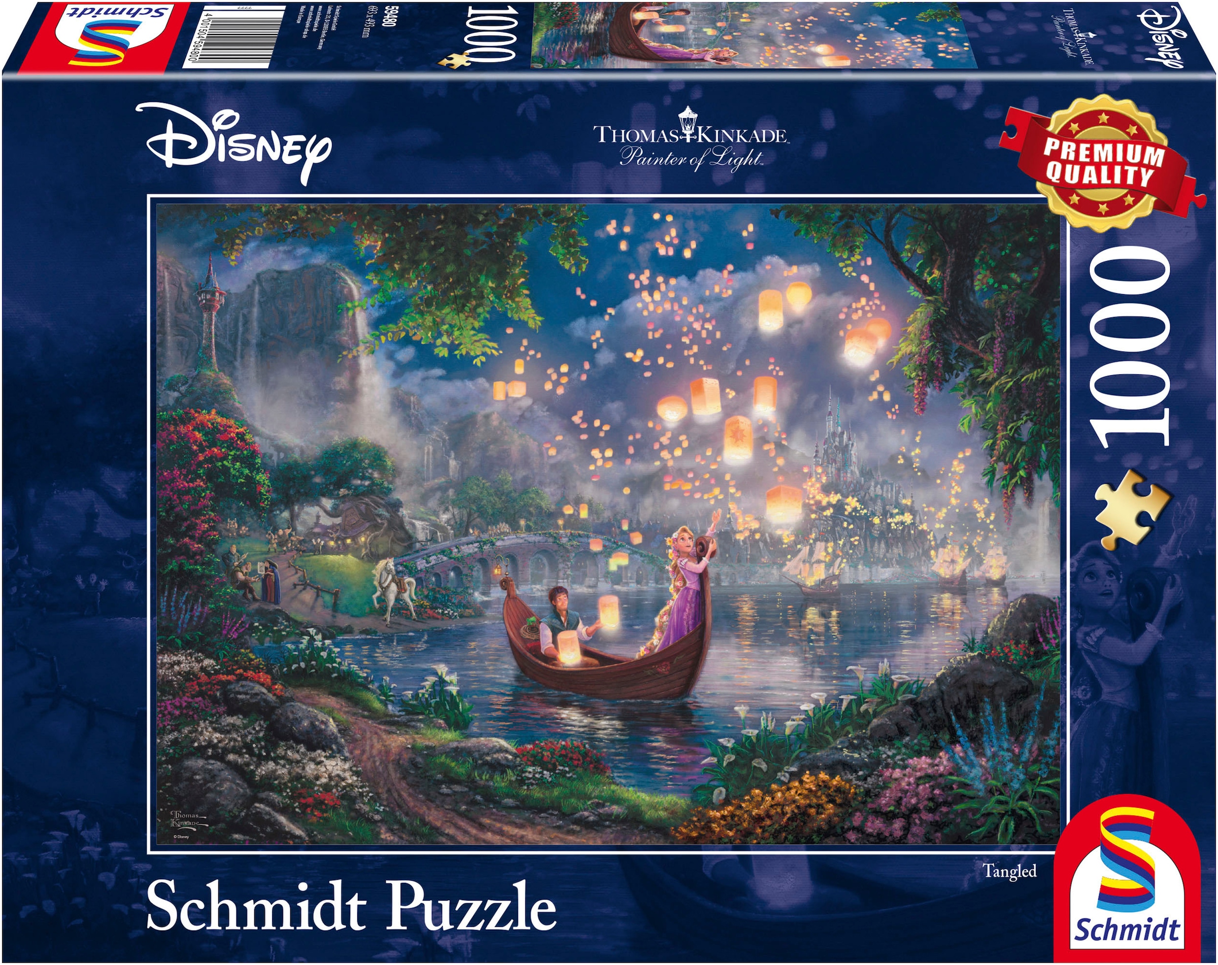 Schmidt Spiele Puzzle »Disney, Rapunzel von Thomas Kinkade«, (1000 tlg.)