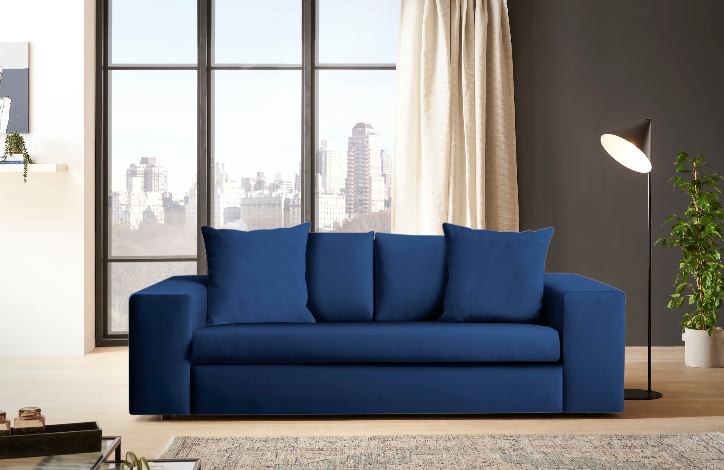 andas 2-Sitzer »SLEETLAND XXL in Samtvelours oder Vintage-Leder-Optik« besonders groß und bequem