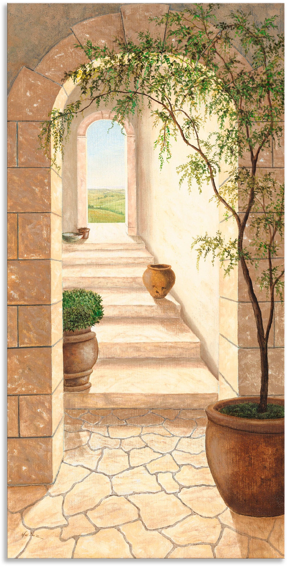 Artland Wandbild "Toskanischer Durchgang" Fenster & Türen 1 Stk. tlg. als A günstig online kaufen