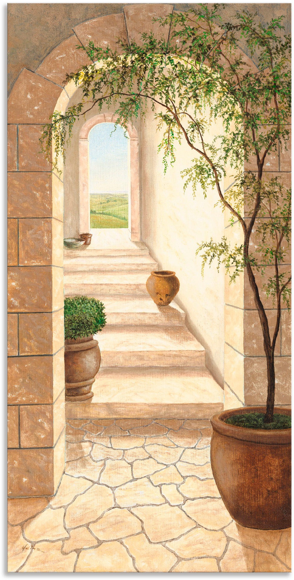 Artland Wandbild "Toskanischer Durchgang" Fenster & Türen 1 Stk. tlg. als A günstig online kaufen